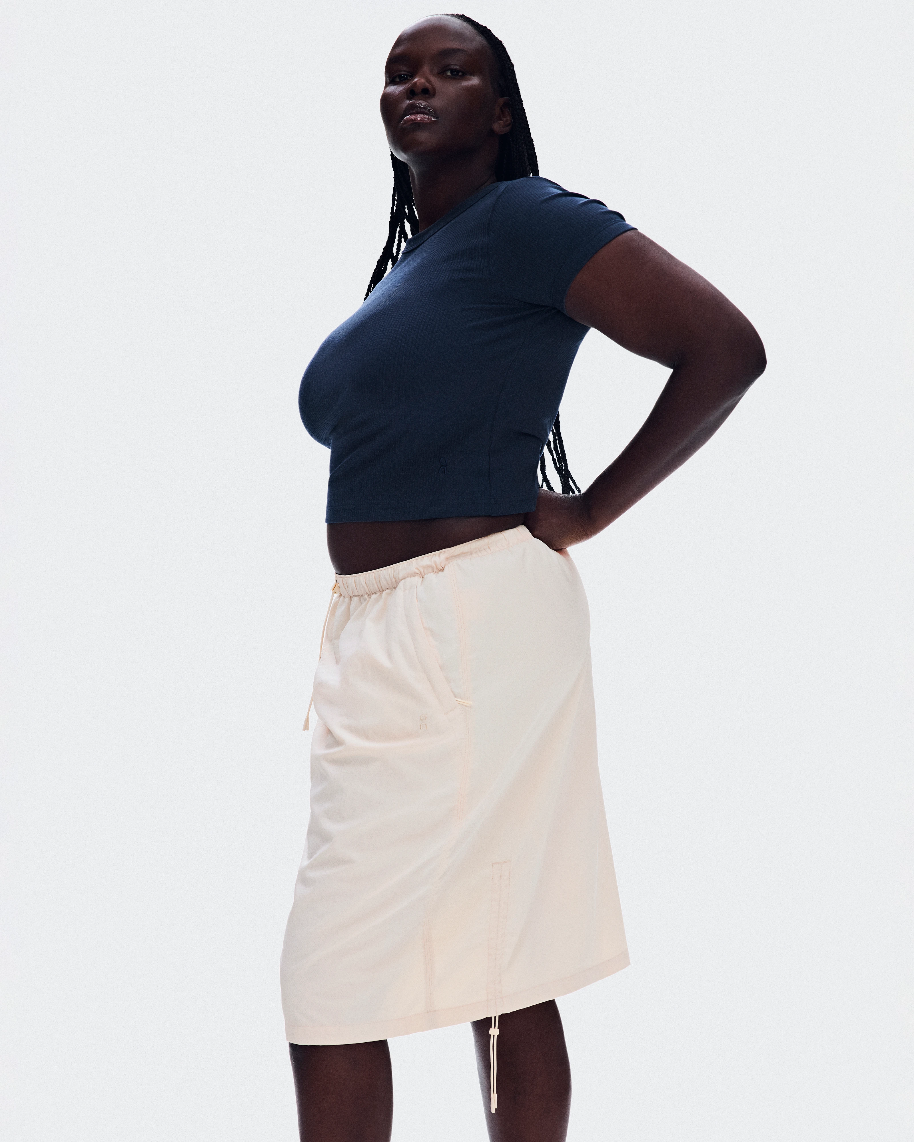 On Drawstring Midi Skirt Grain Women Skirts