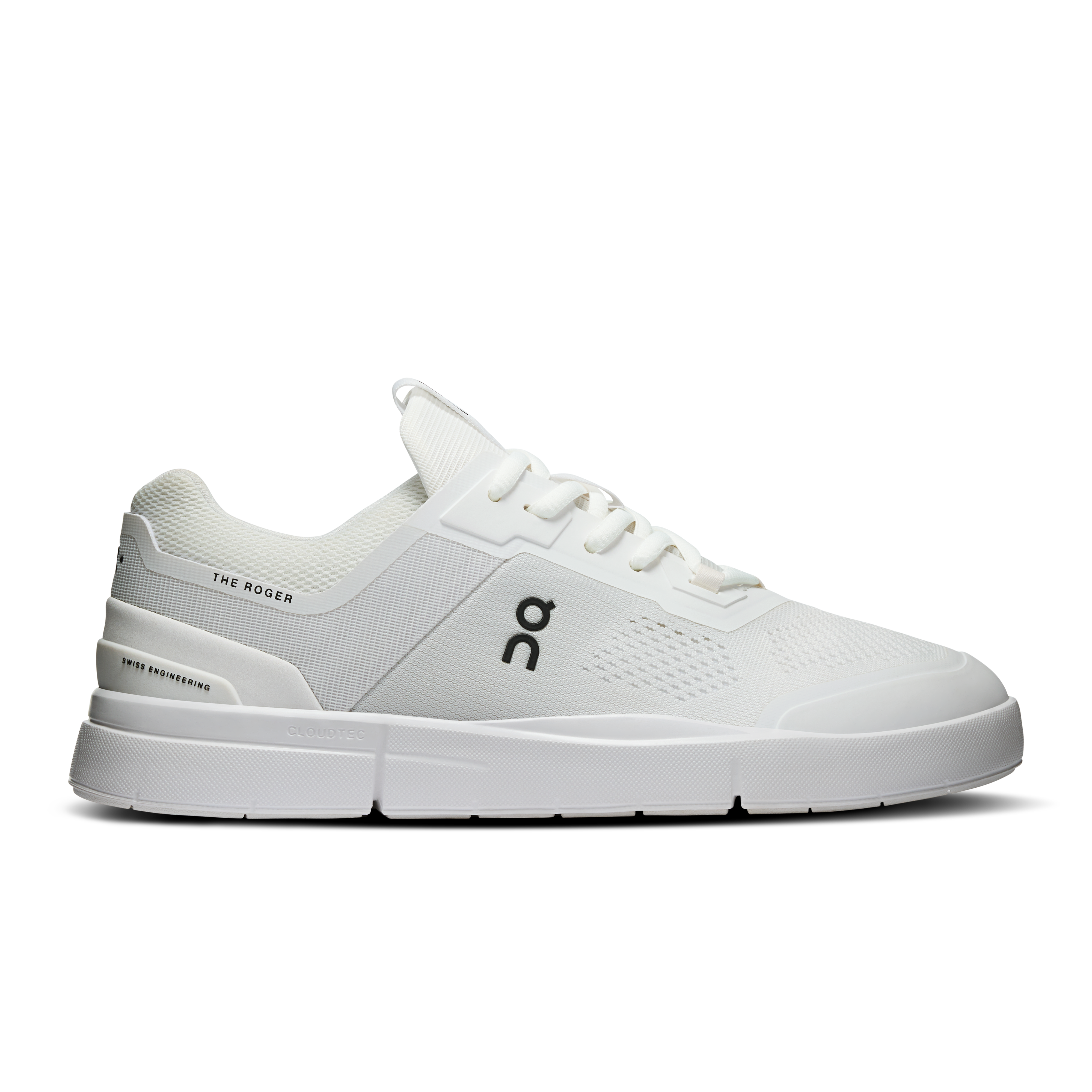 On THE ROGER Spin White & Black Women – All day, tennis-inspired, breathable mesh upper Shoes