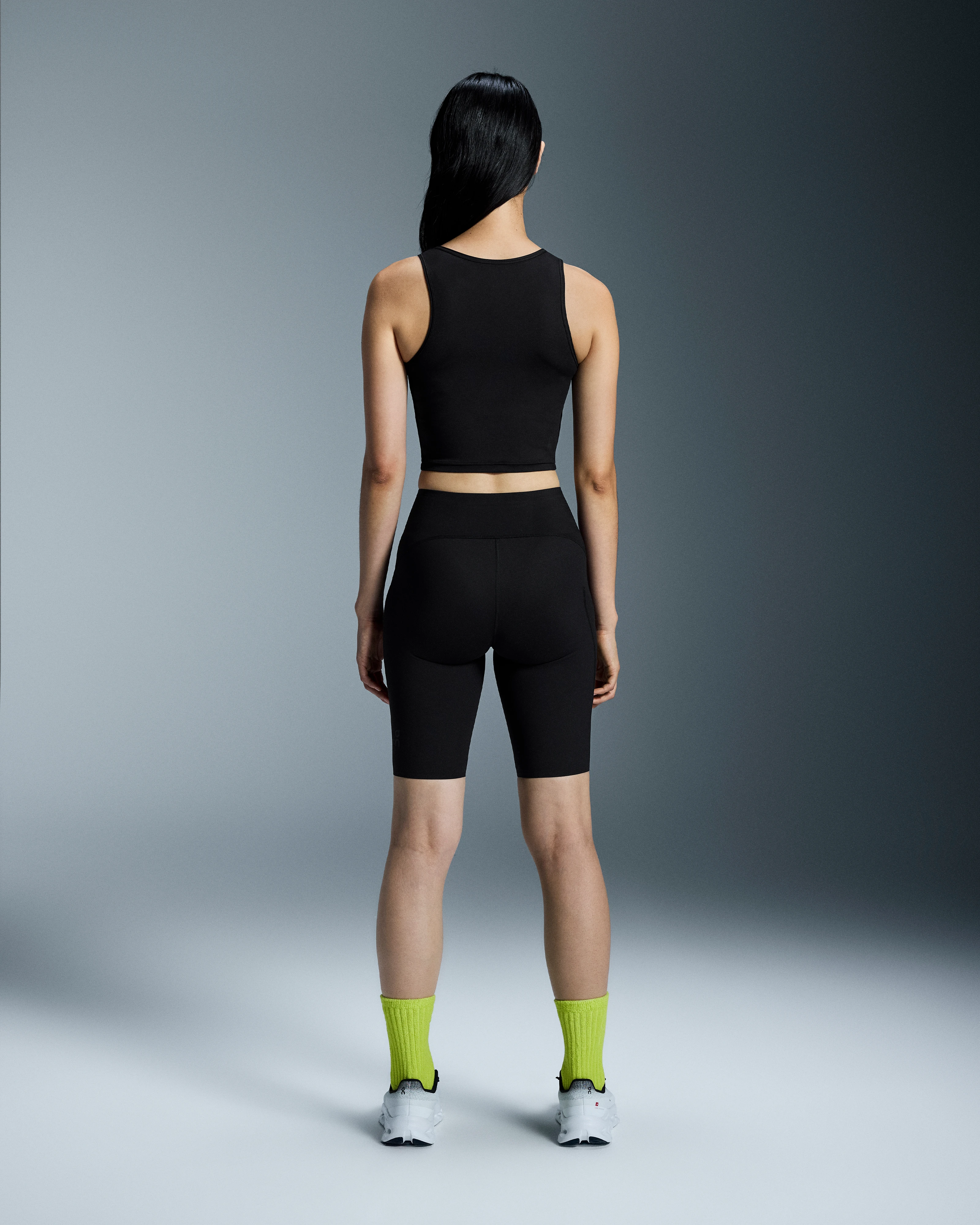 On Studio Cut-Out Crop Black Women Tops and t-shirts