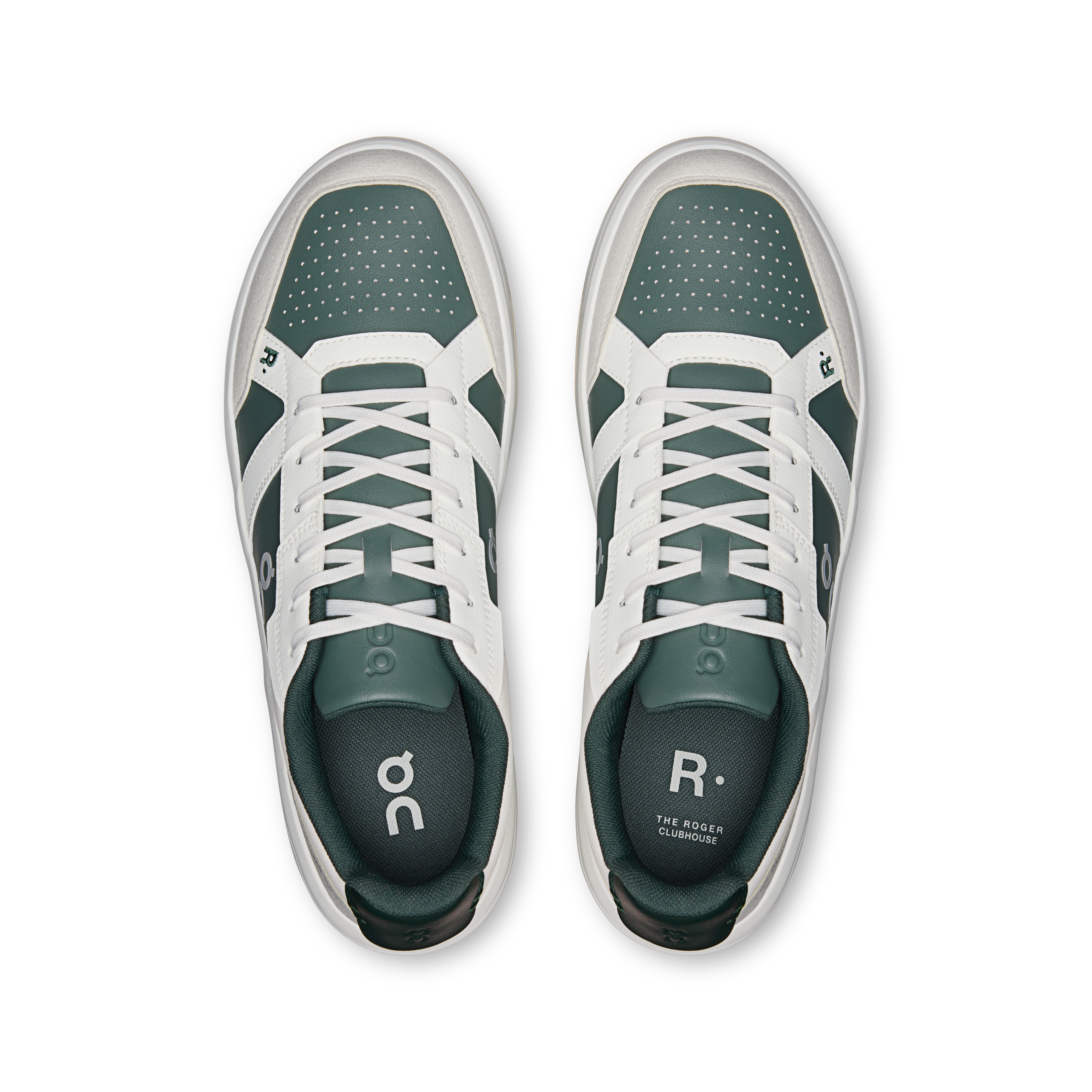 On THE ROGER Clubhouse Ivory & Olive Men Tennis Shoes
