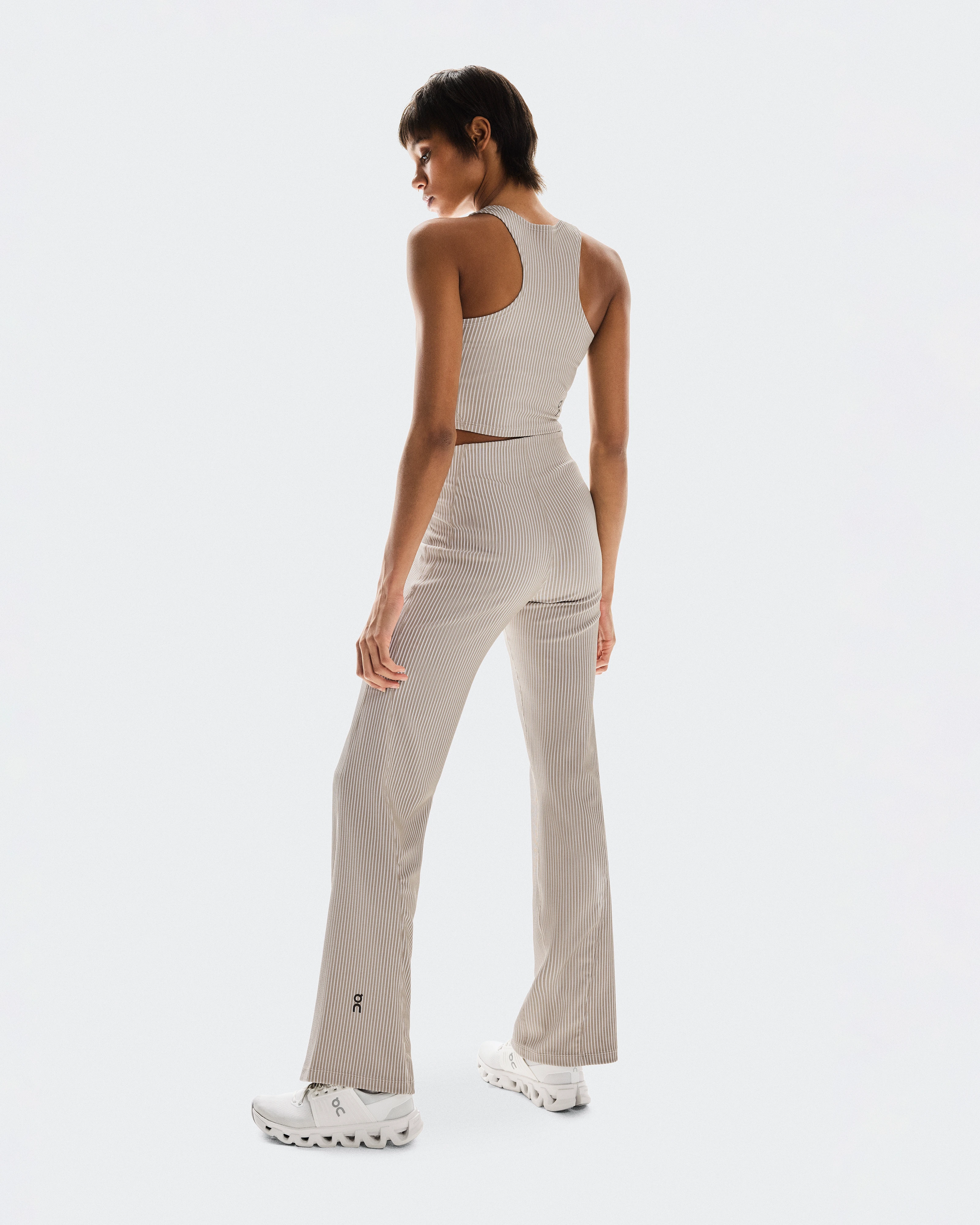 On All-Day Ribbed Pants Desert & White Women Pants