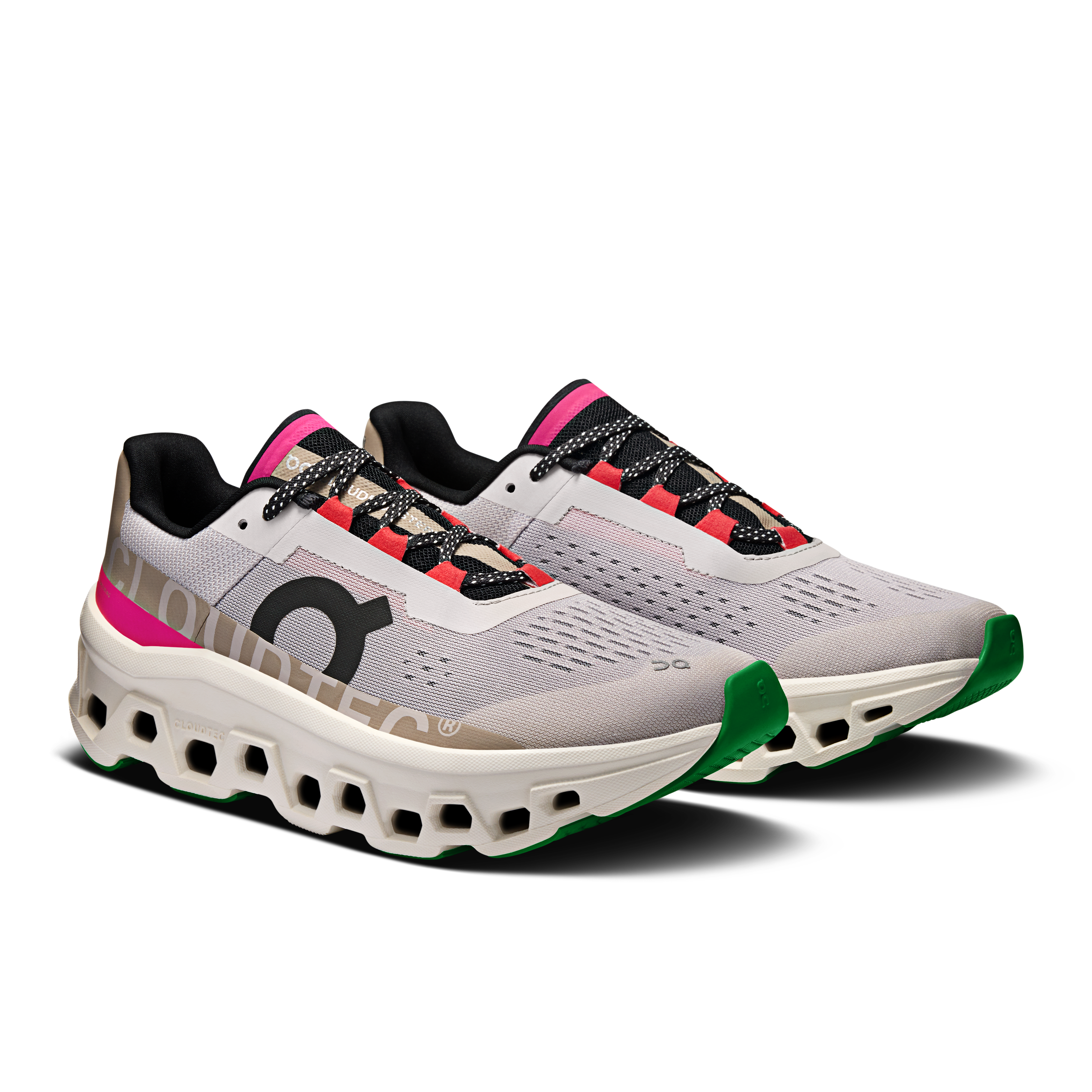On Cloudmonster Silver & Ivory Women Road running Shoes