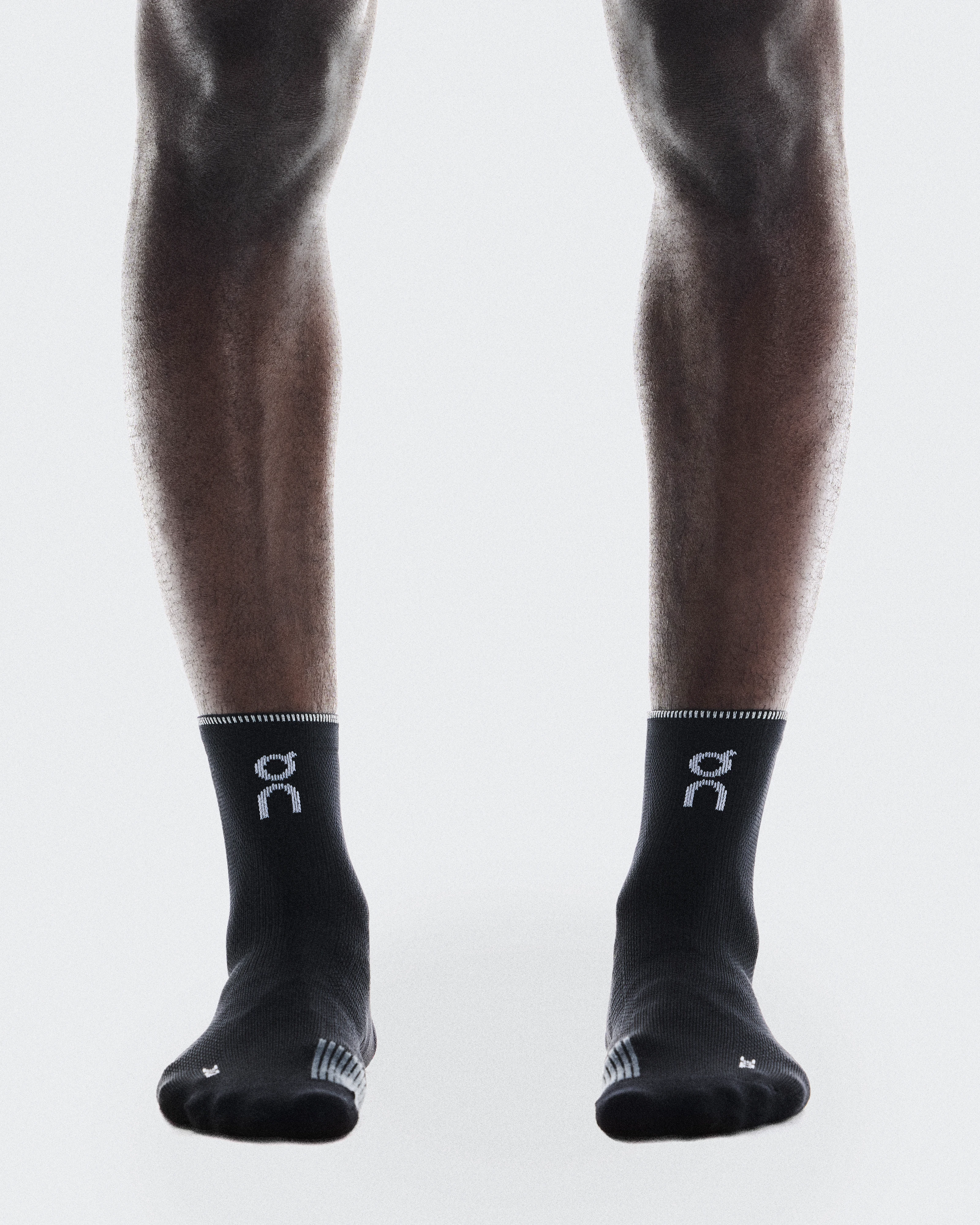 On Performance Run Sock Mid Black & Eclipse Unisex Socks