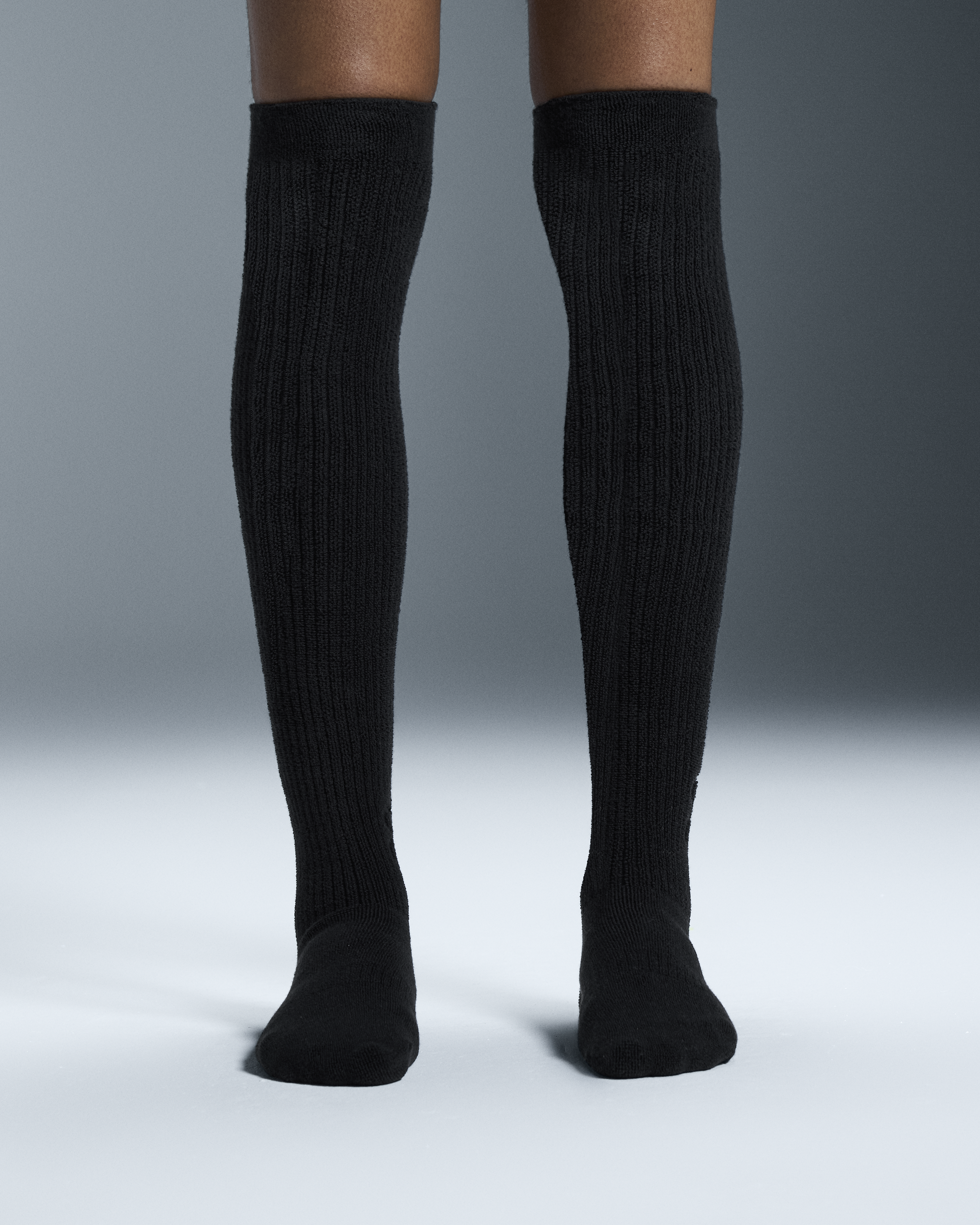 Terry Sock Knee High in Black