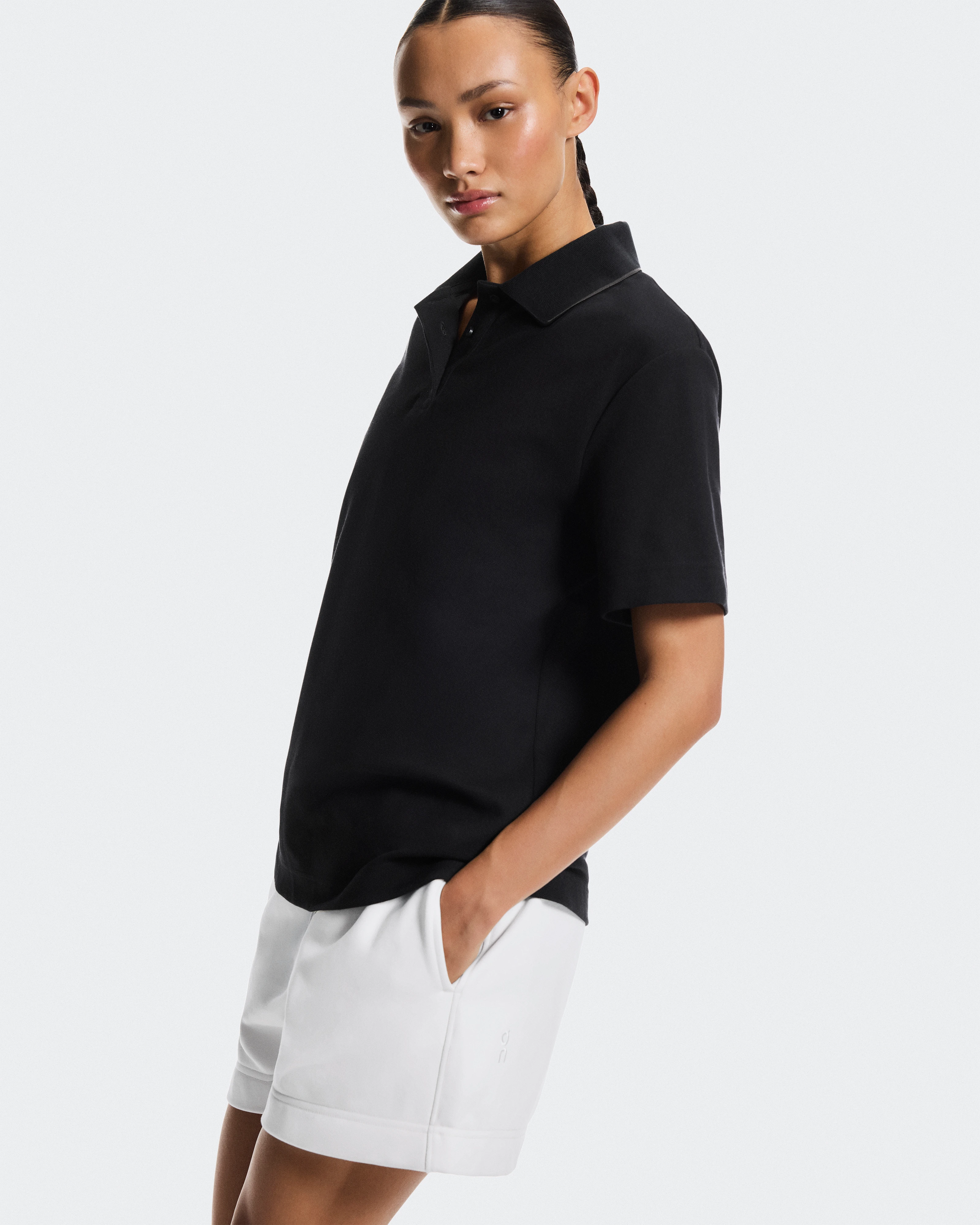 On Courtside Polo Black & Eclipse Women Tops and t-shirts