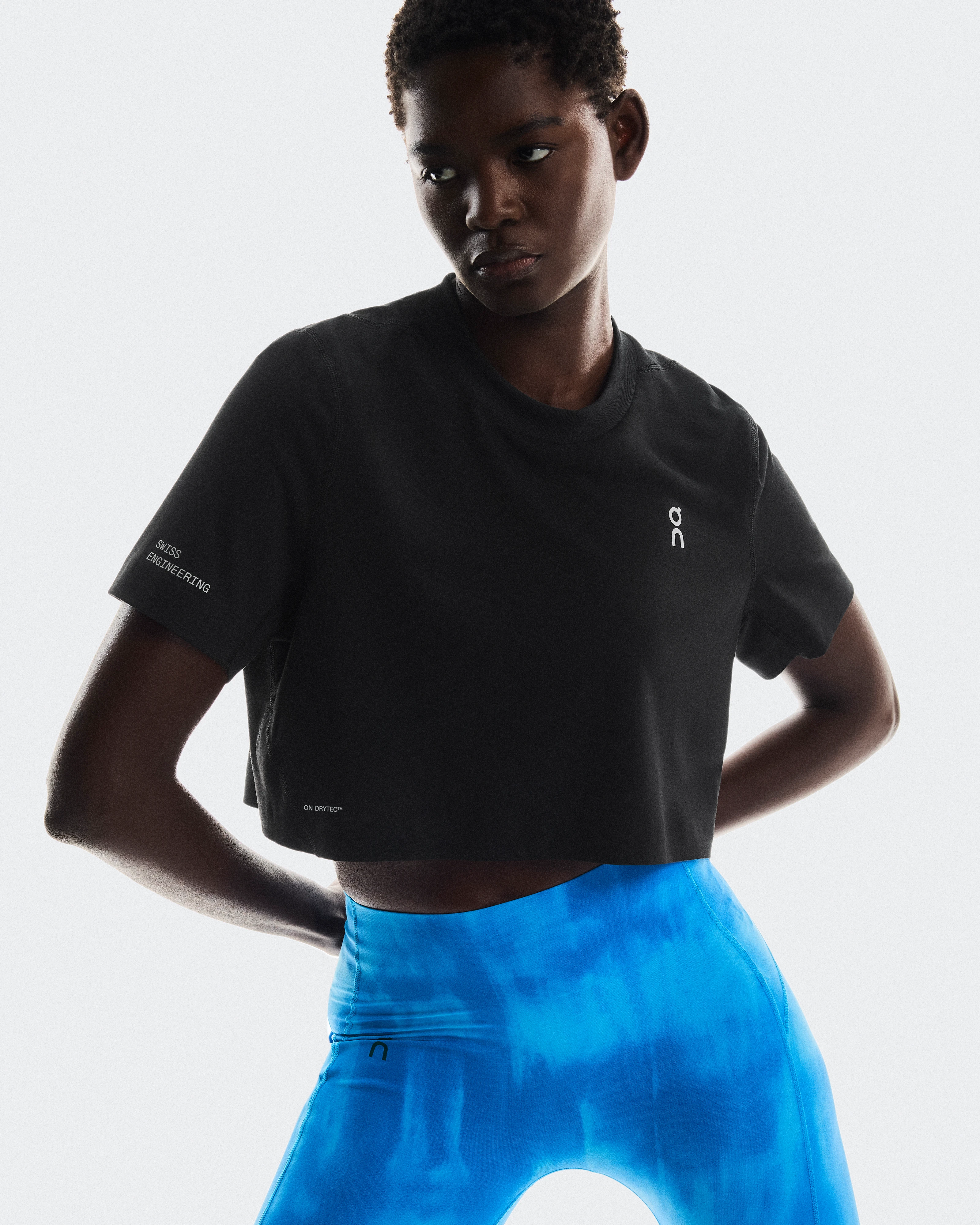 On Train-T Crop Black Women Tops and t-shirts