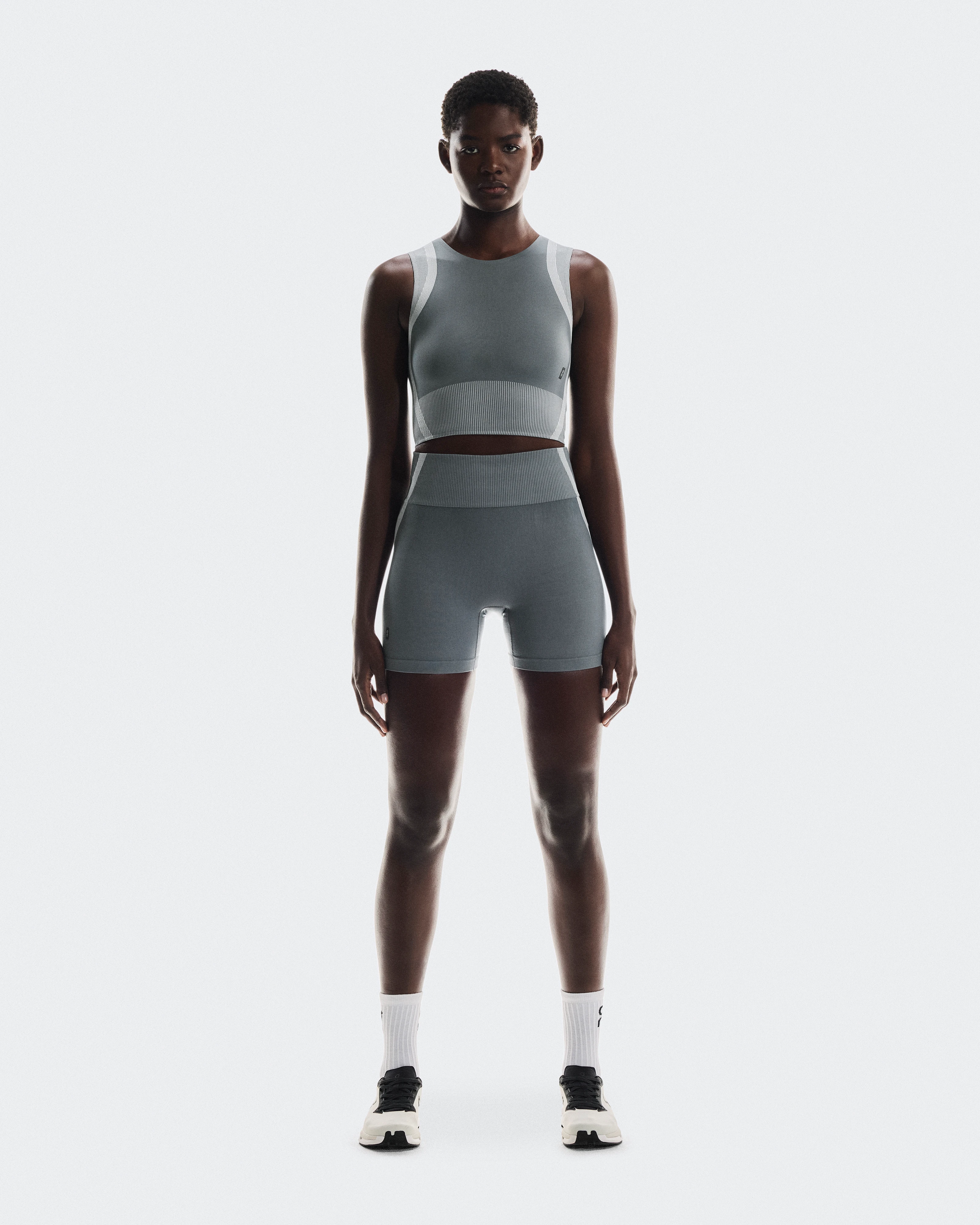 On Studio Knit Crop Rock & Glacier Women Tops and t-shirts