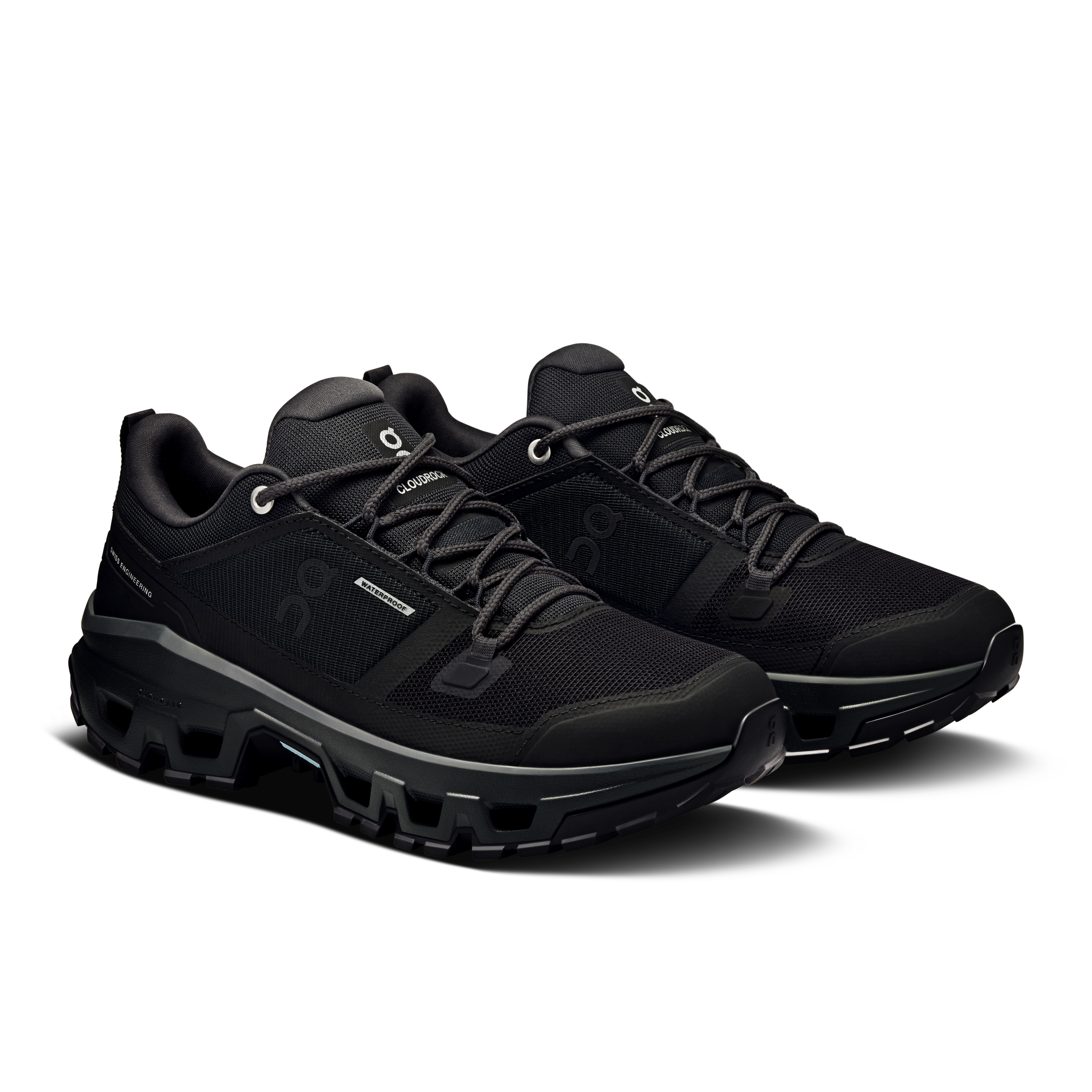 On Cloudrock Low Waterproof Black & Black Women Hiking Shoes