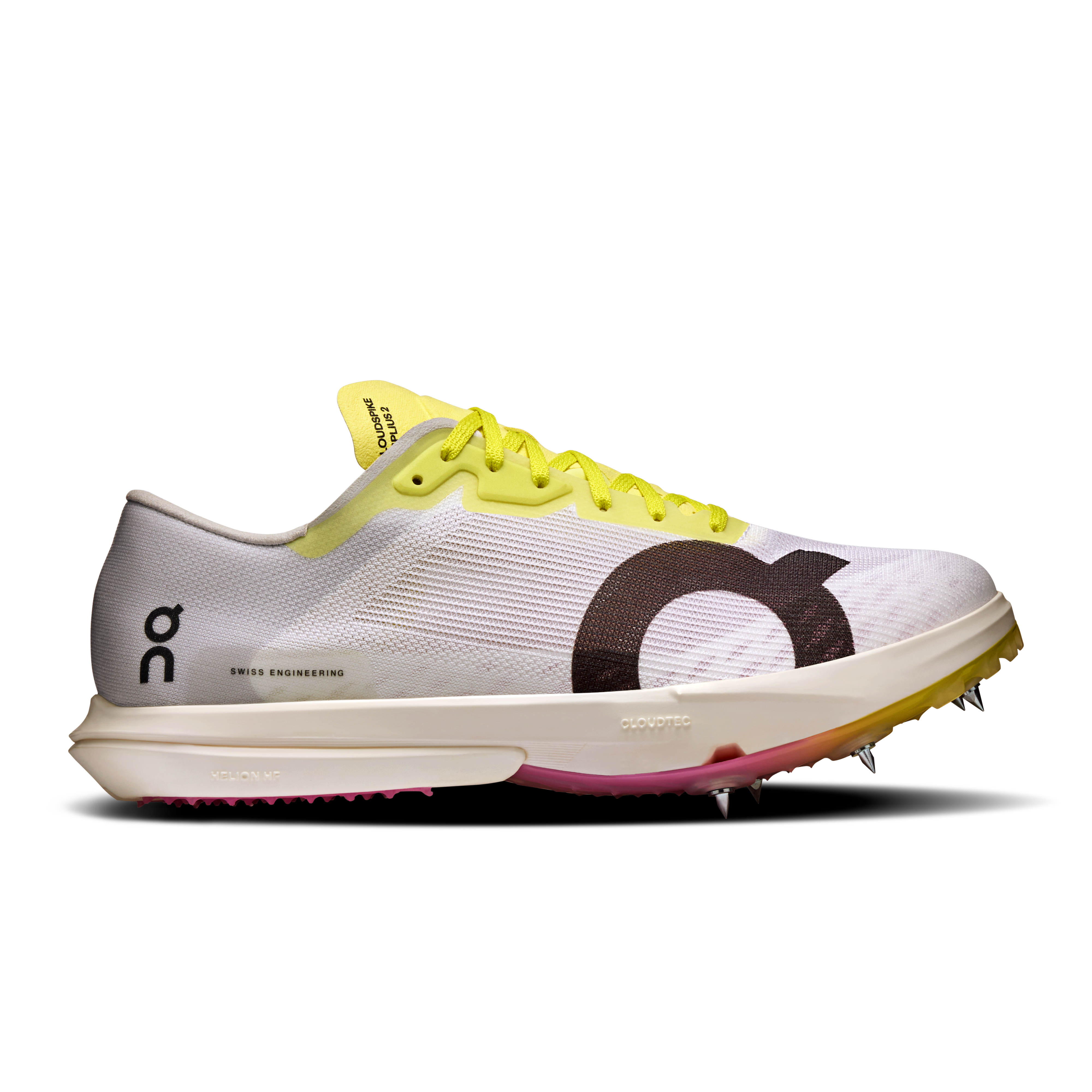 Cloudspike Amplius 2 Track & Field Shoe in White/Raspberry