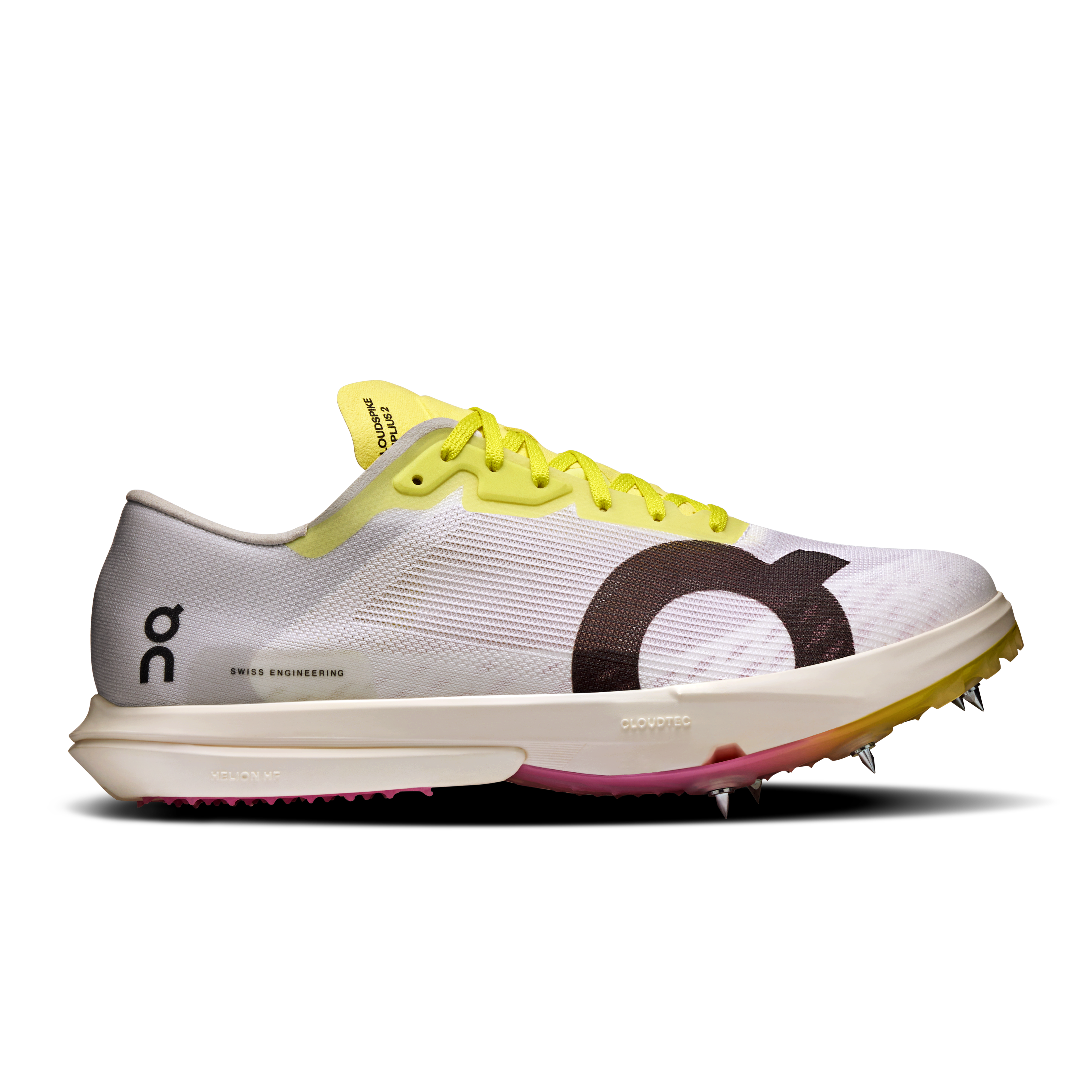 On Cloudspike Amplius 2 White & Raspberry Women Track Shoes