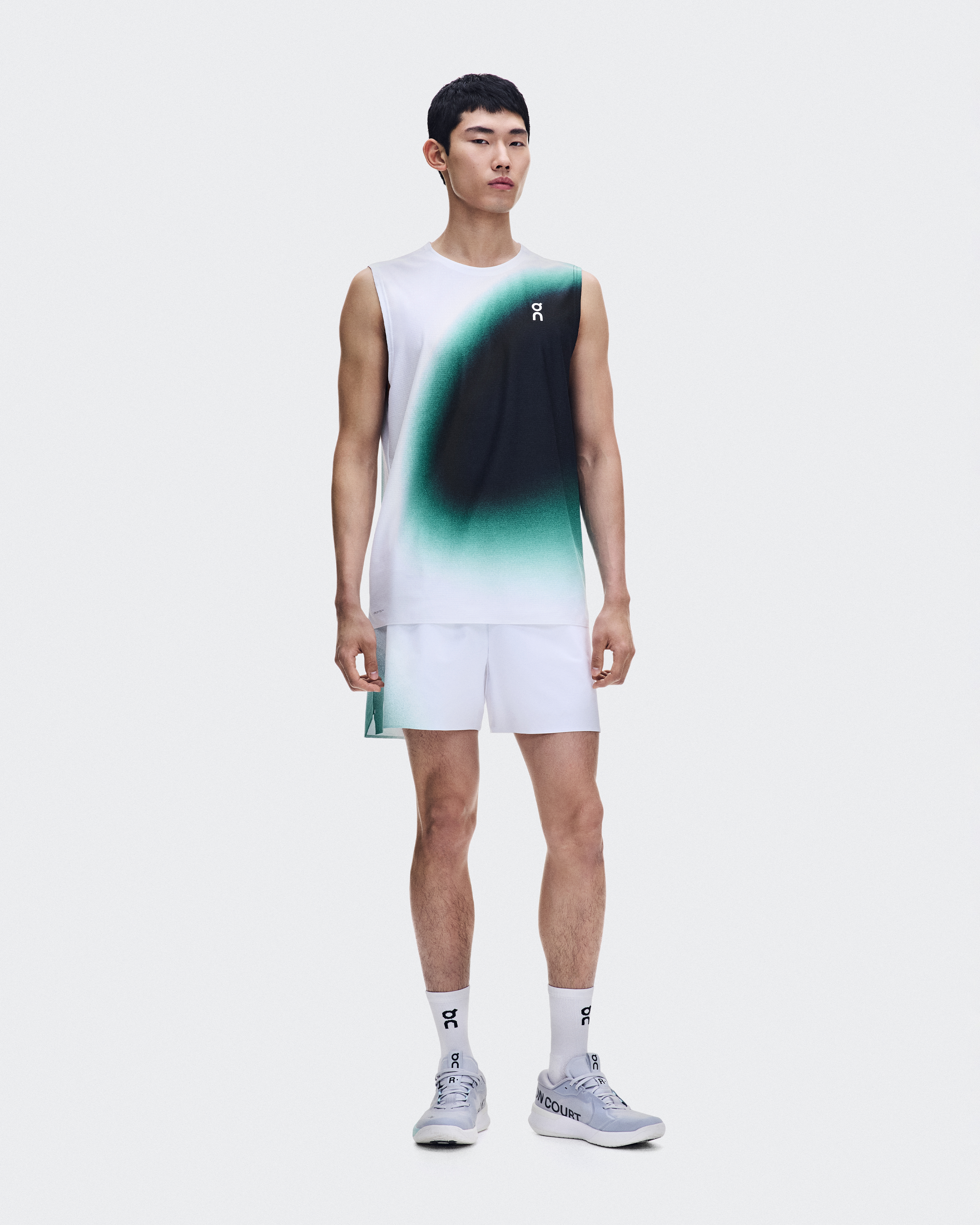 Court Tank Top Swing in White/Neem
