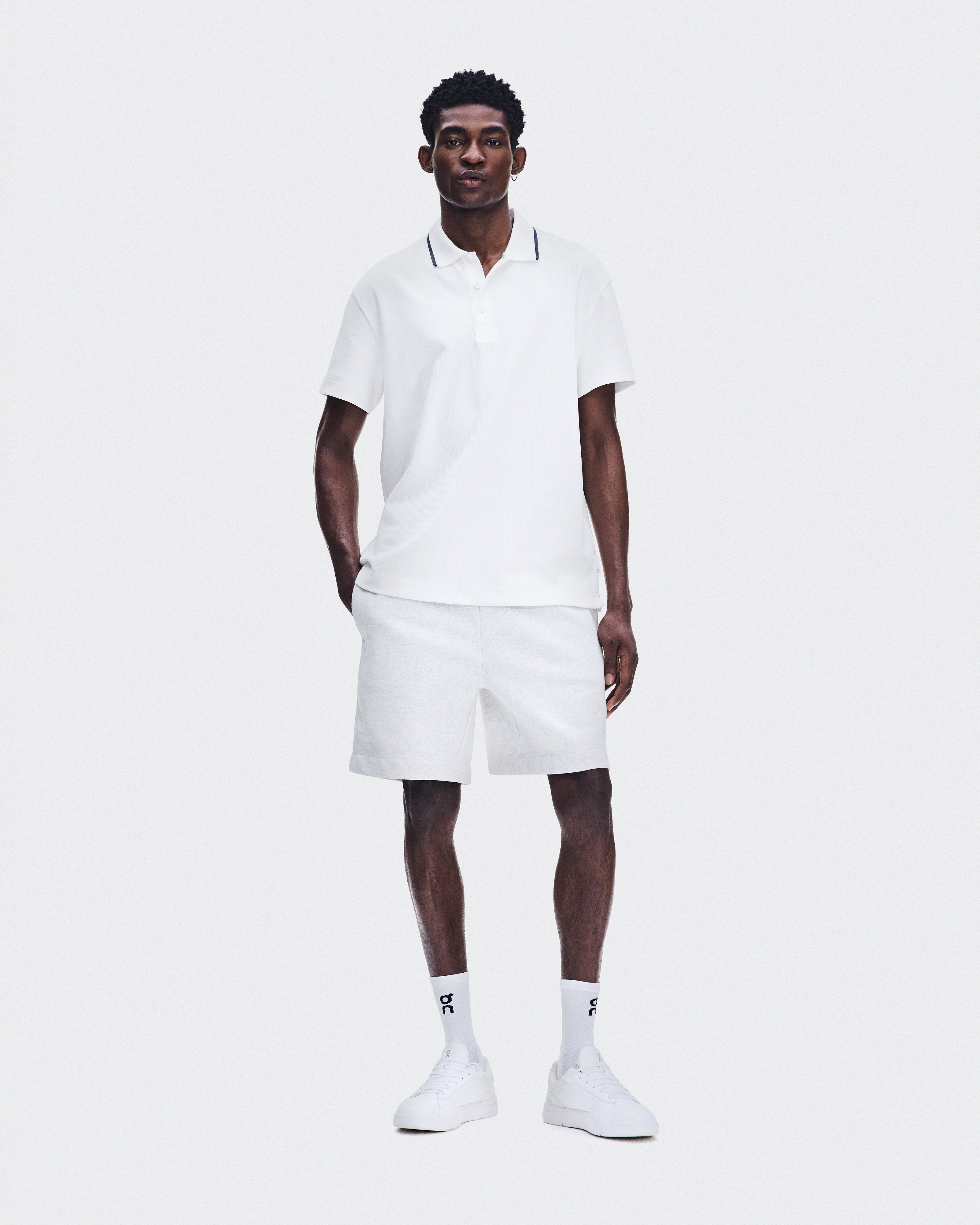 Courtside Polo Short-Sleeve Shirt in All White