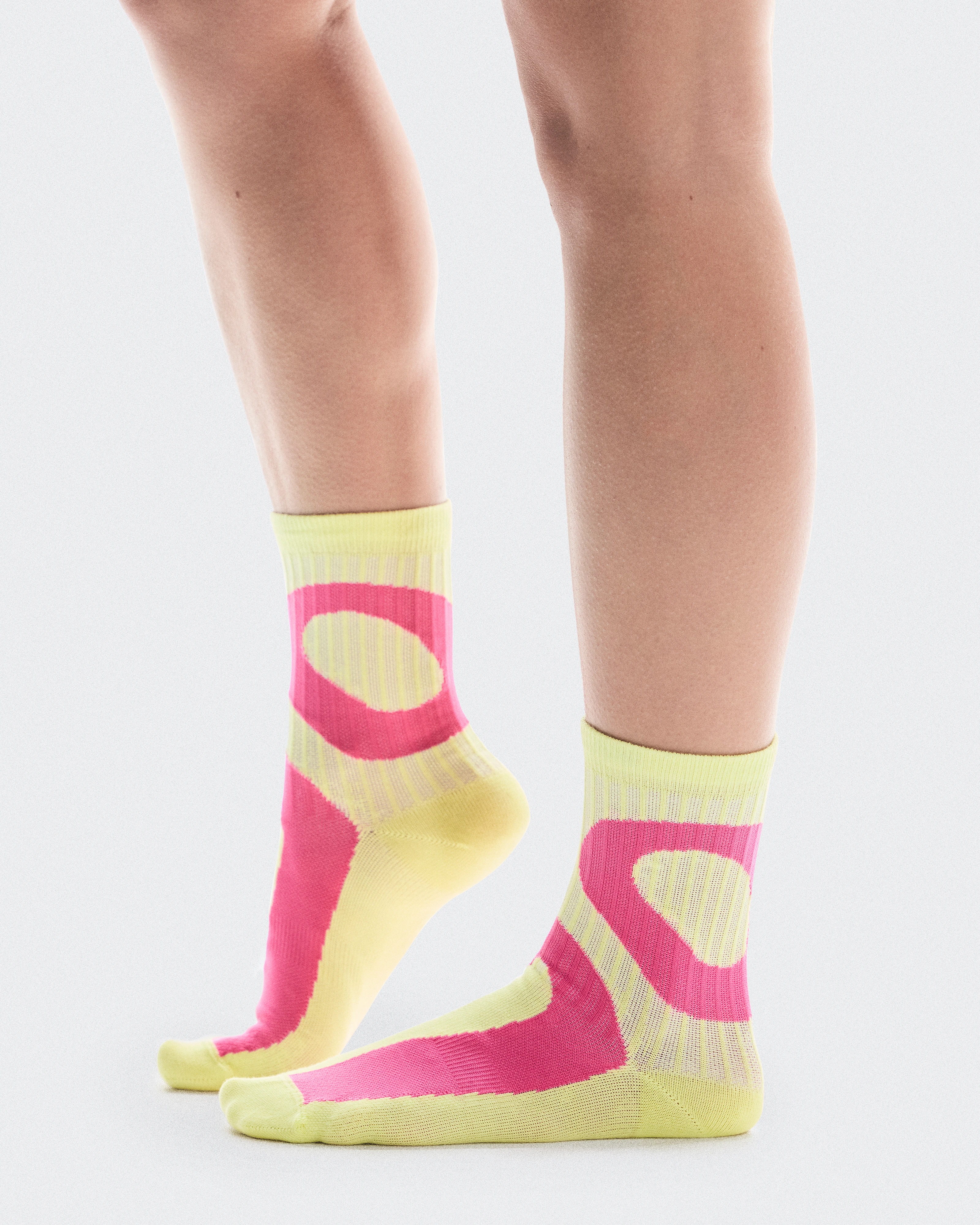 On Liquid Logo Sock High 2P Limelight & Pink Unisex Socks