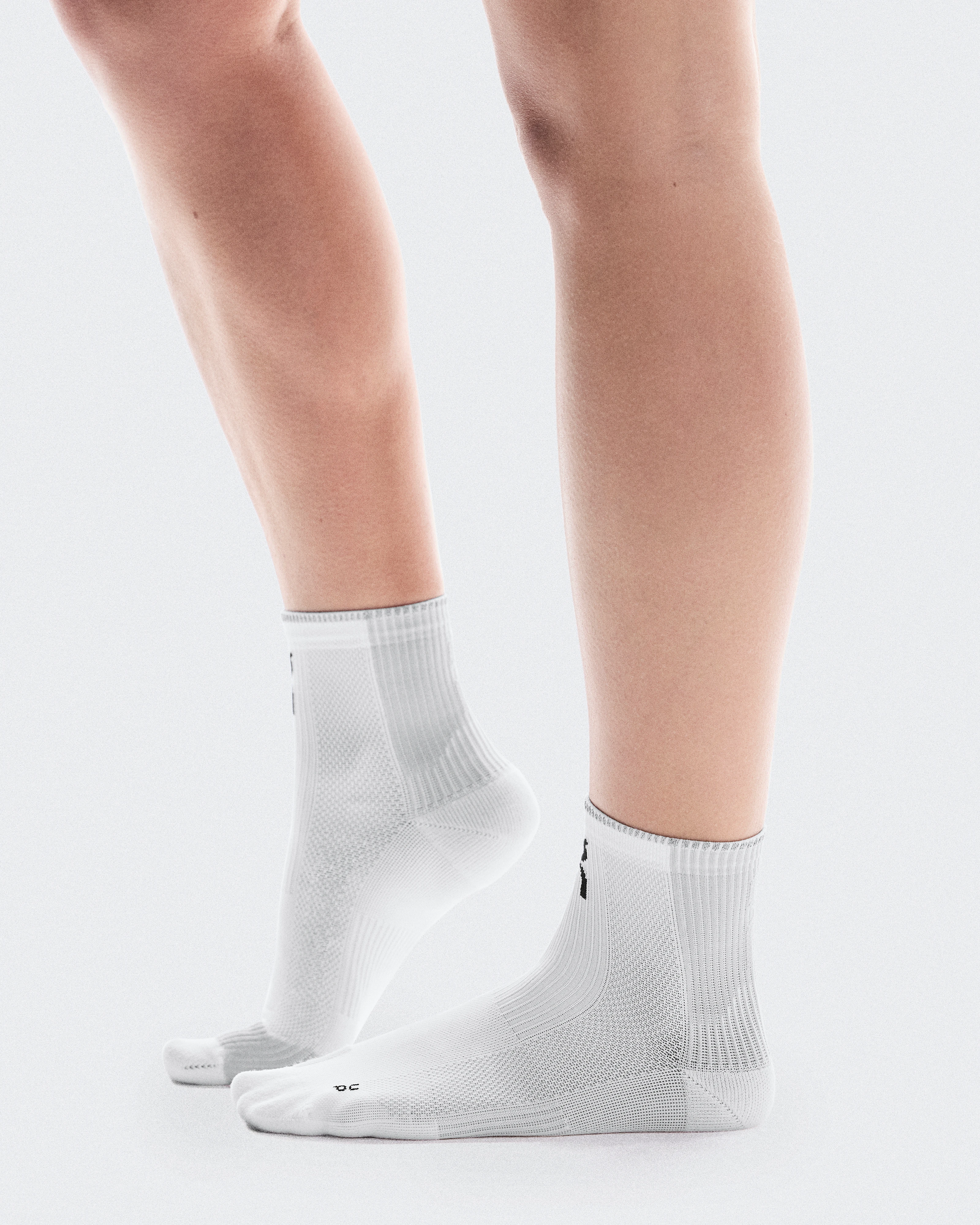 On Performance Run Sock Mid White & Glacier Unisex Socks
