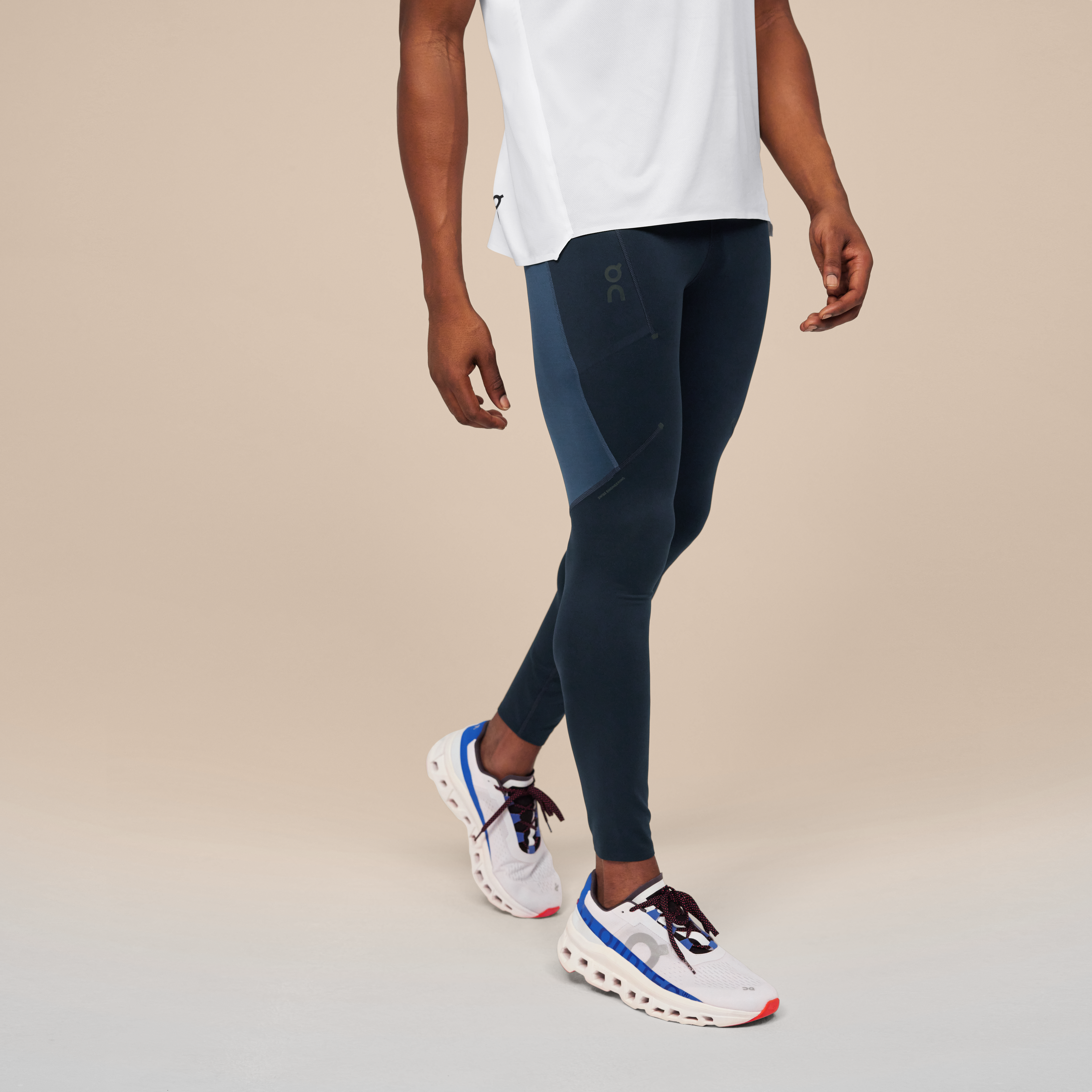 On Performance Tights Navy & Denim Men – Training and racing, moisture-wicking, versatile Tights