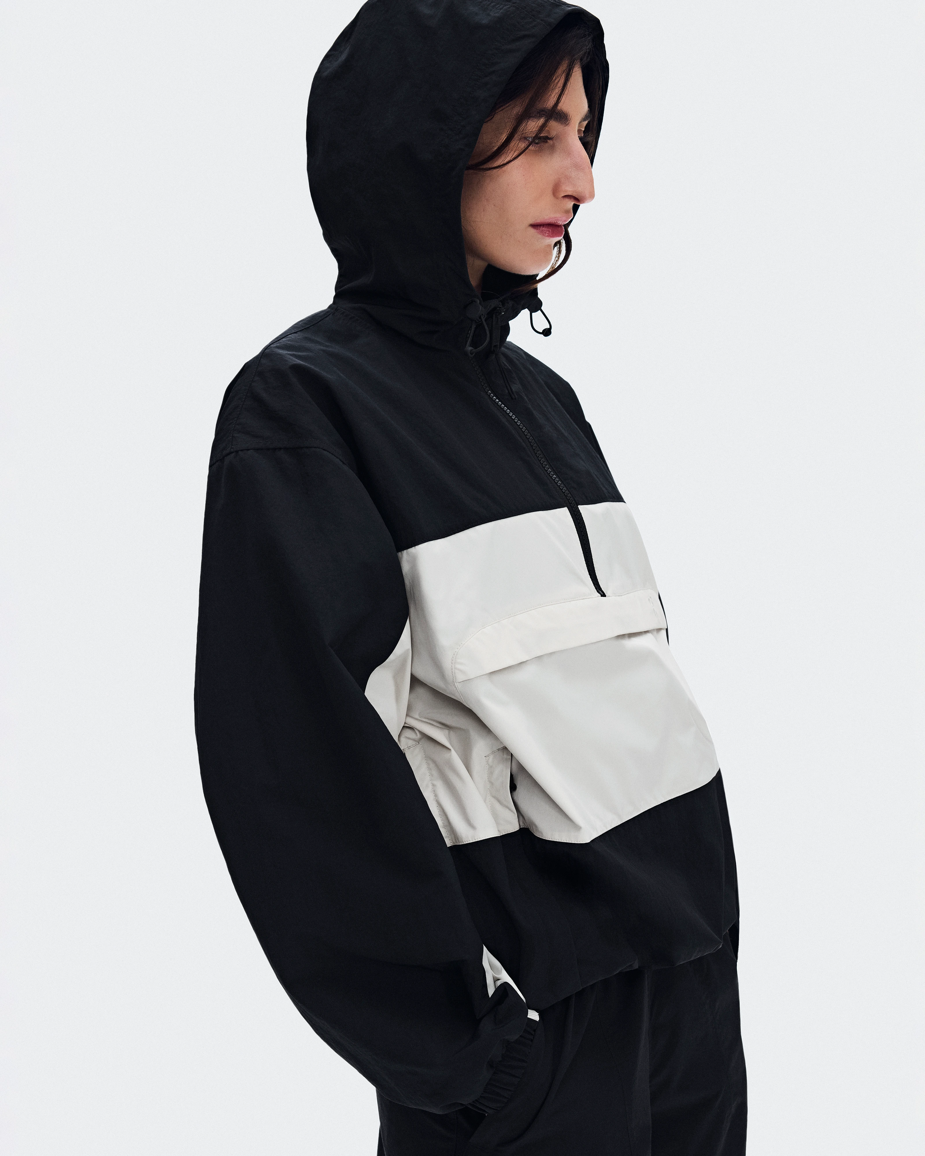 On Half-Zip Anorak Black Women Jackets