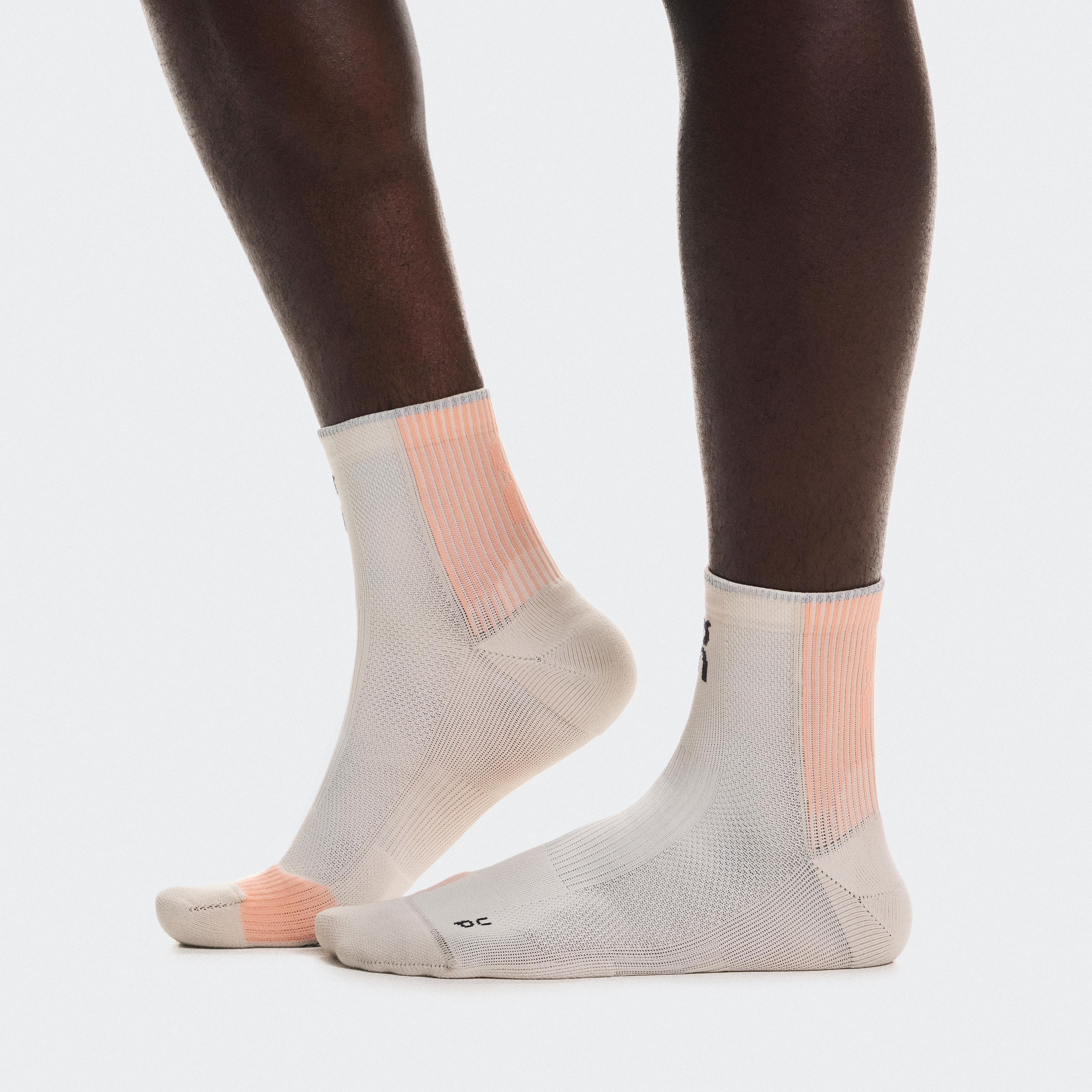 On Performance Run Sock Mid Pearl & Sunstone Unisex – Performance running, breathable, cushioning Socks