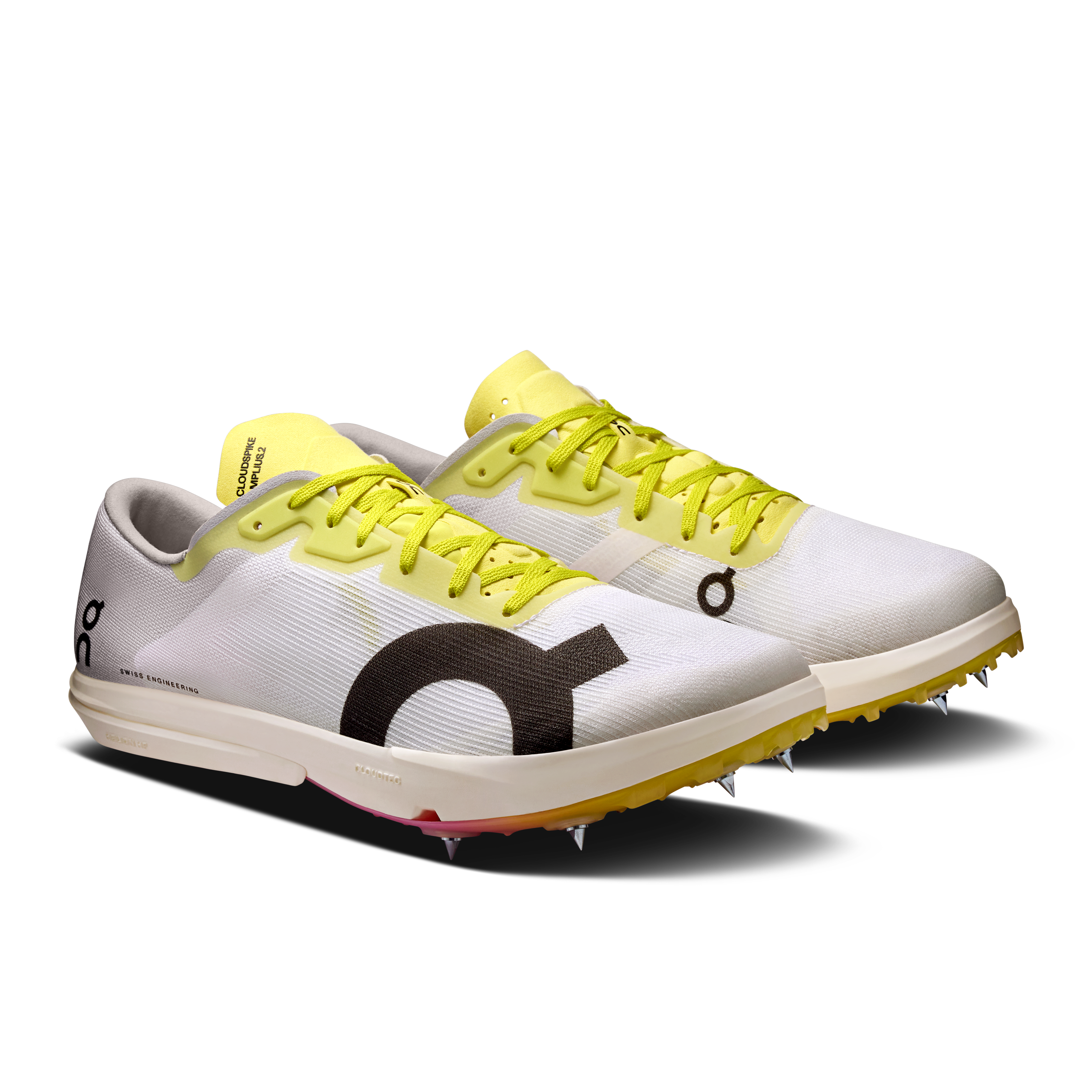 On Cloudspike Amplius 2 White & Raspberry Men Track Shoes