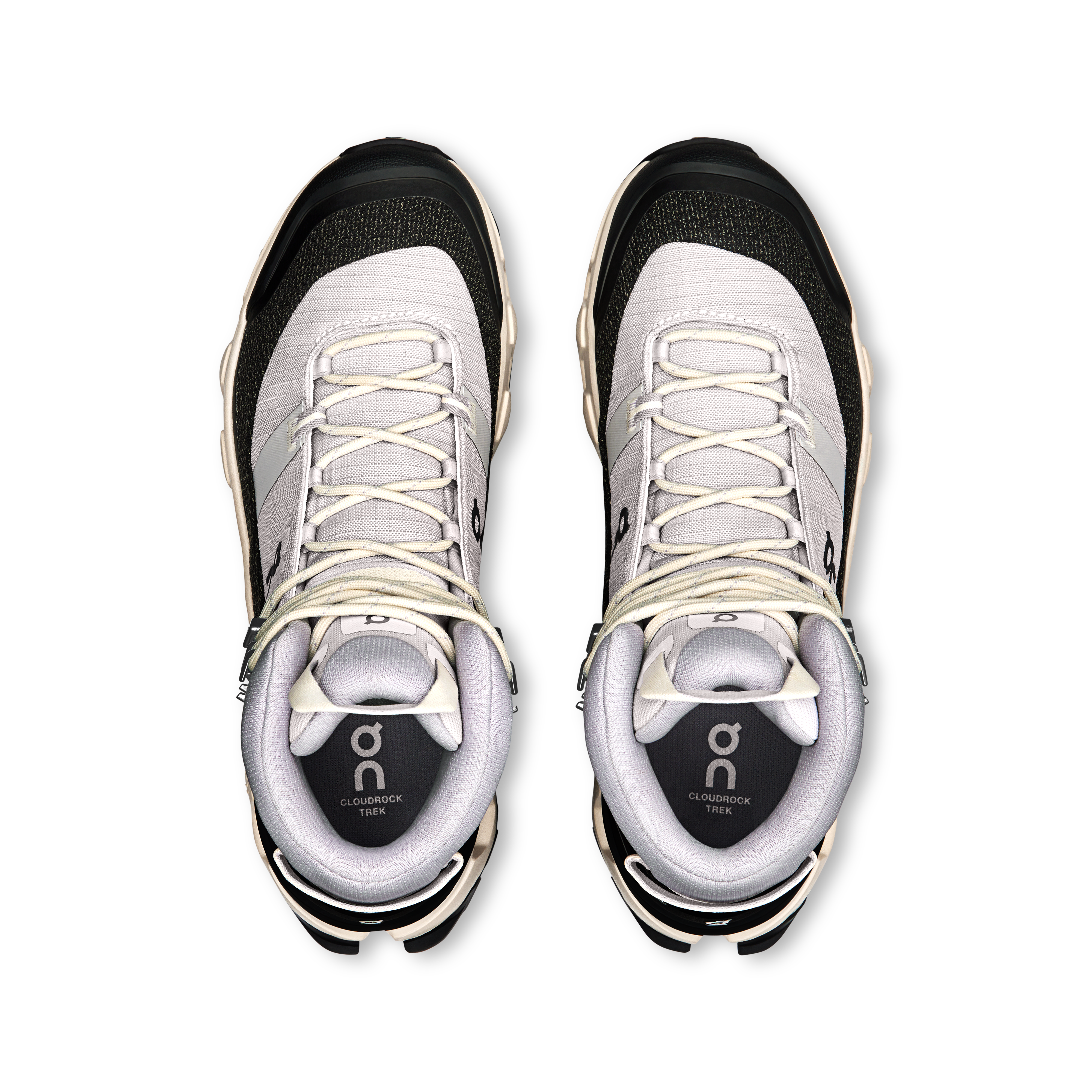 On Cloudrock Trek Waterproof Silver & Cream Women Hiking Shoes