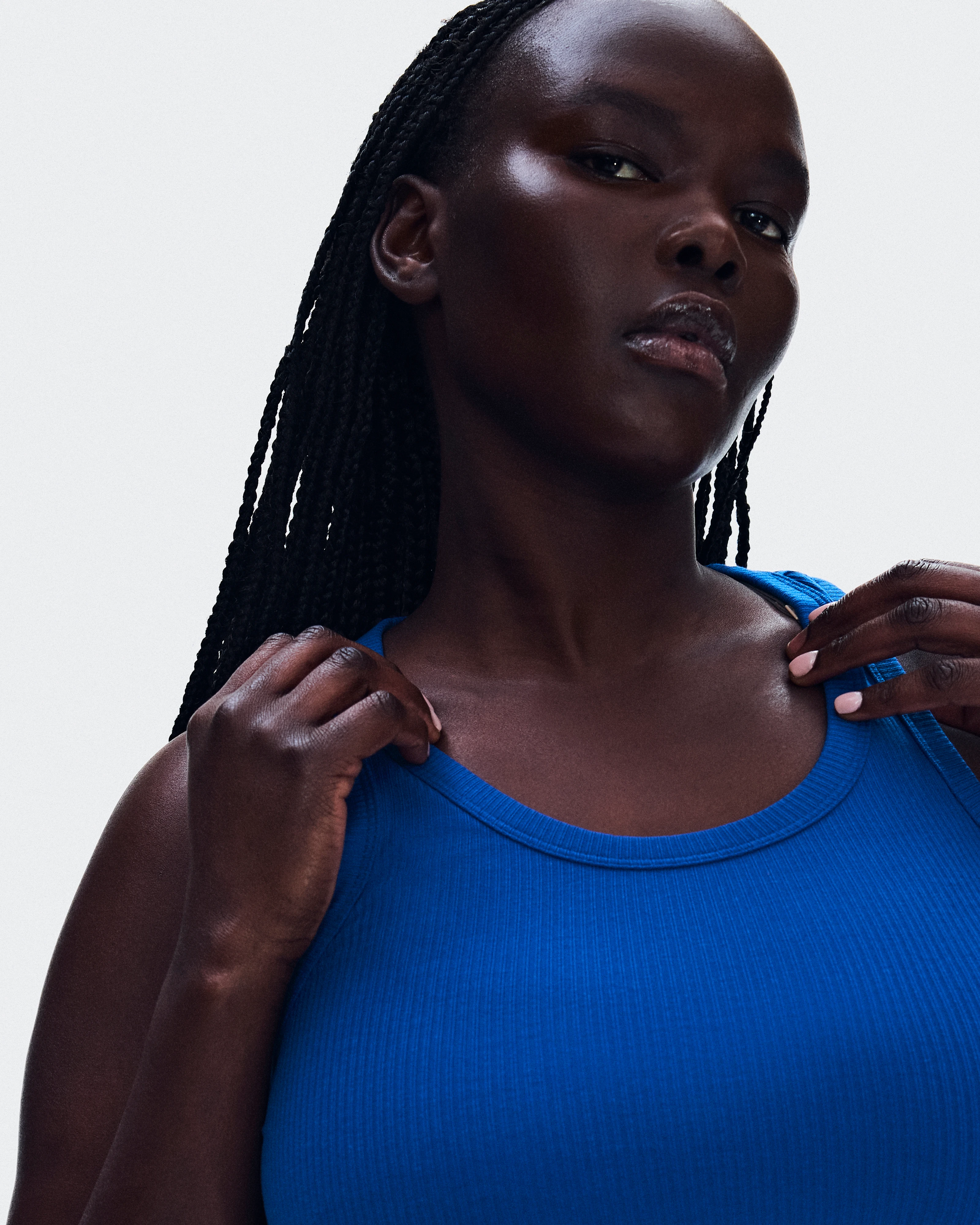 On All-Day Ribbed Tank Indigo Women Tops and t-shirts
