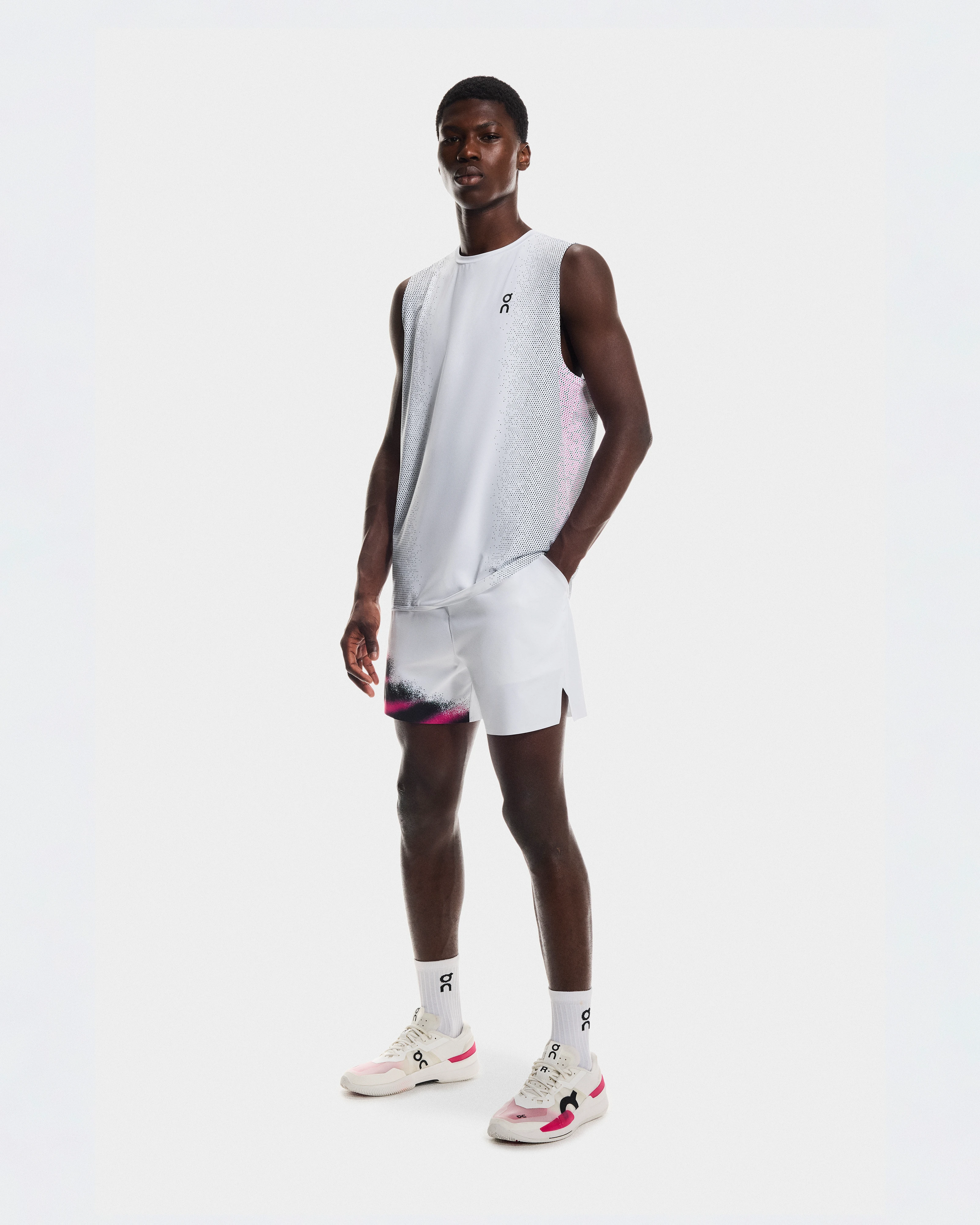 On Court Shorts White & Black Men Shorts