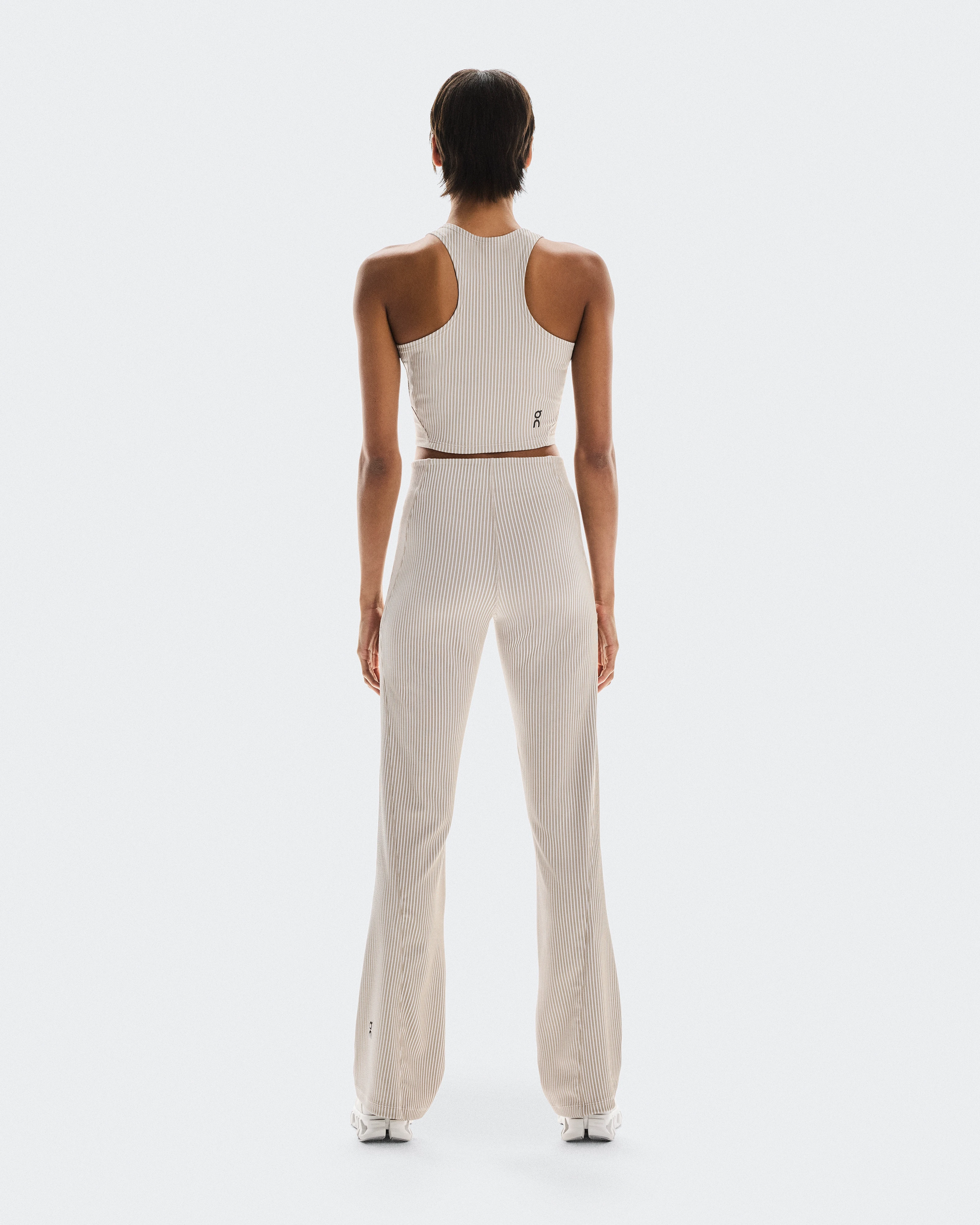 On All-Day Ribbed Pants Desert & White Women Pants