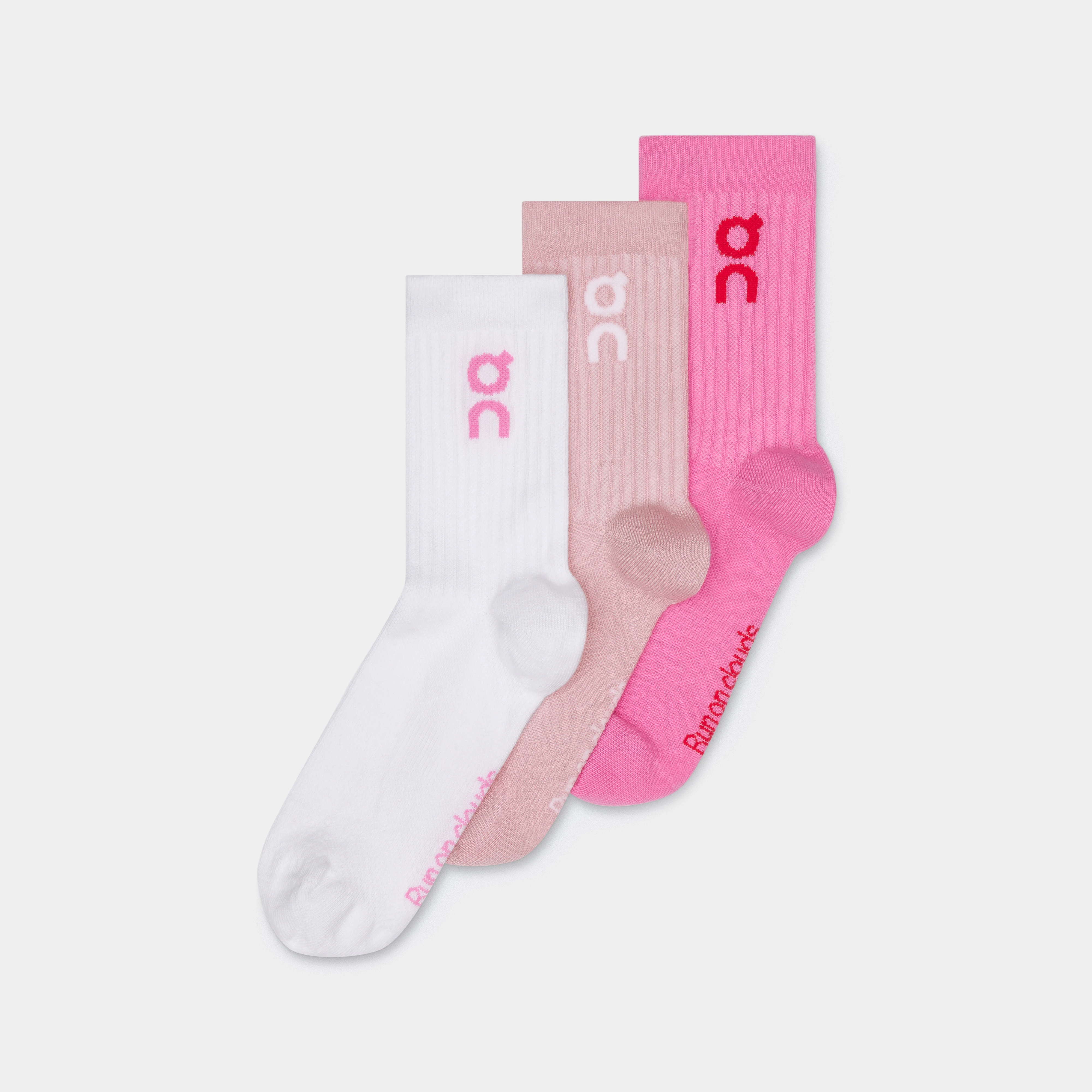 On Logo Sock High 3P Mauve & Raspberry Unisex – All day, breathable, versatile Socks