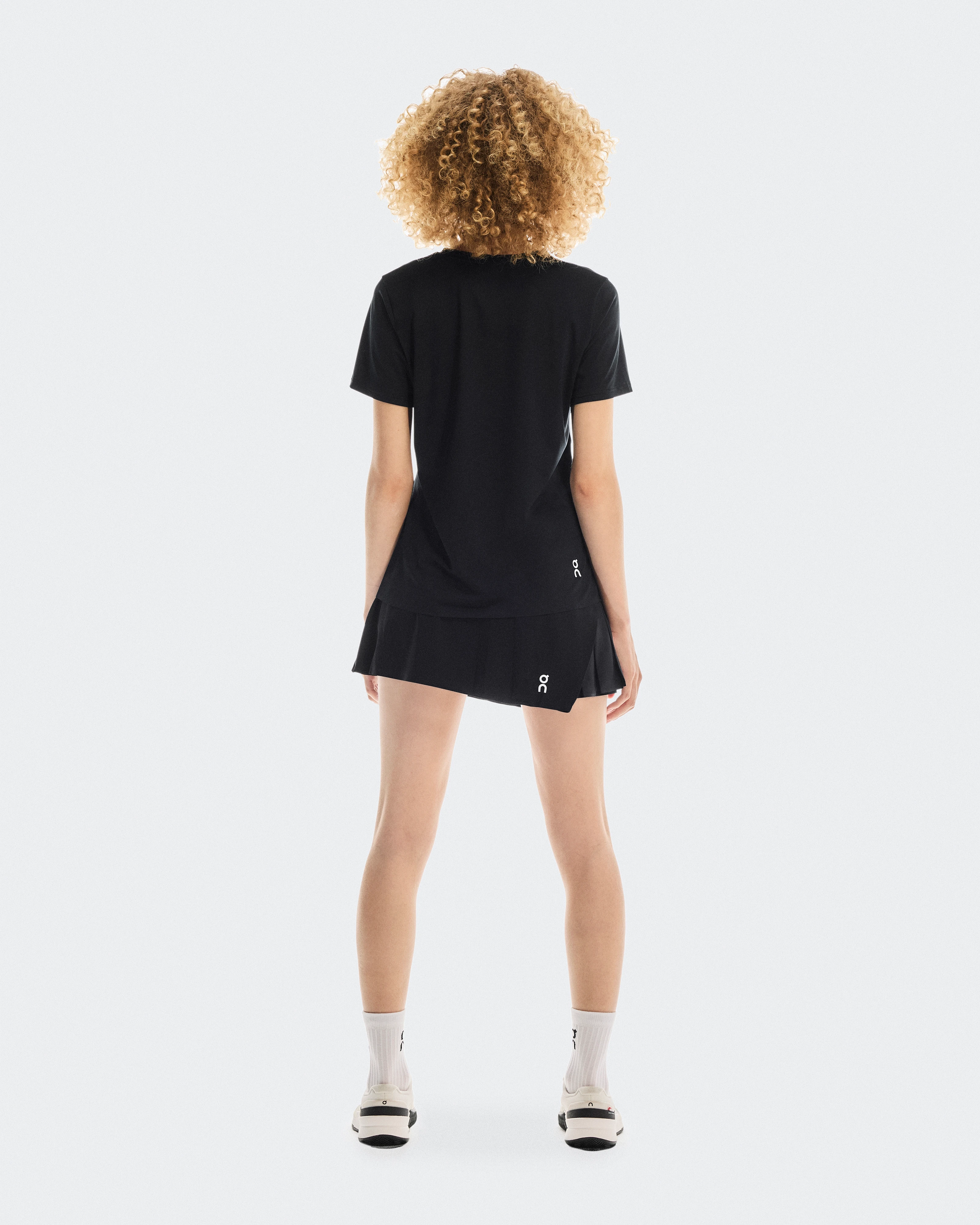 On Court Skirt Side Pleat Black Women Skirts