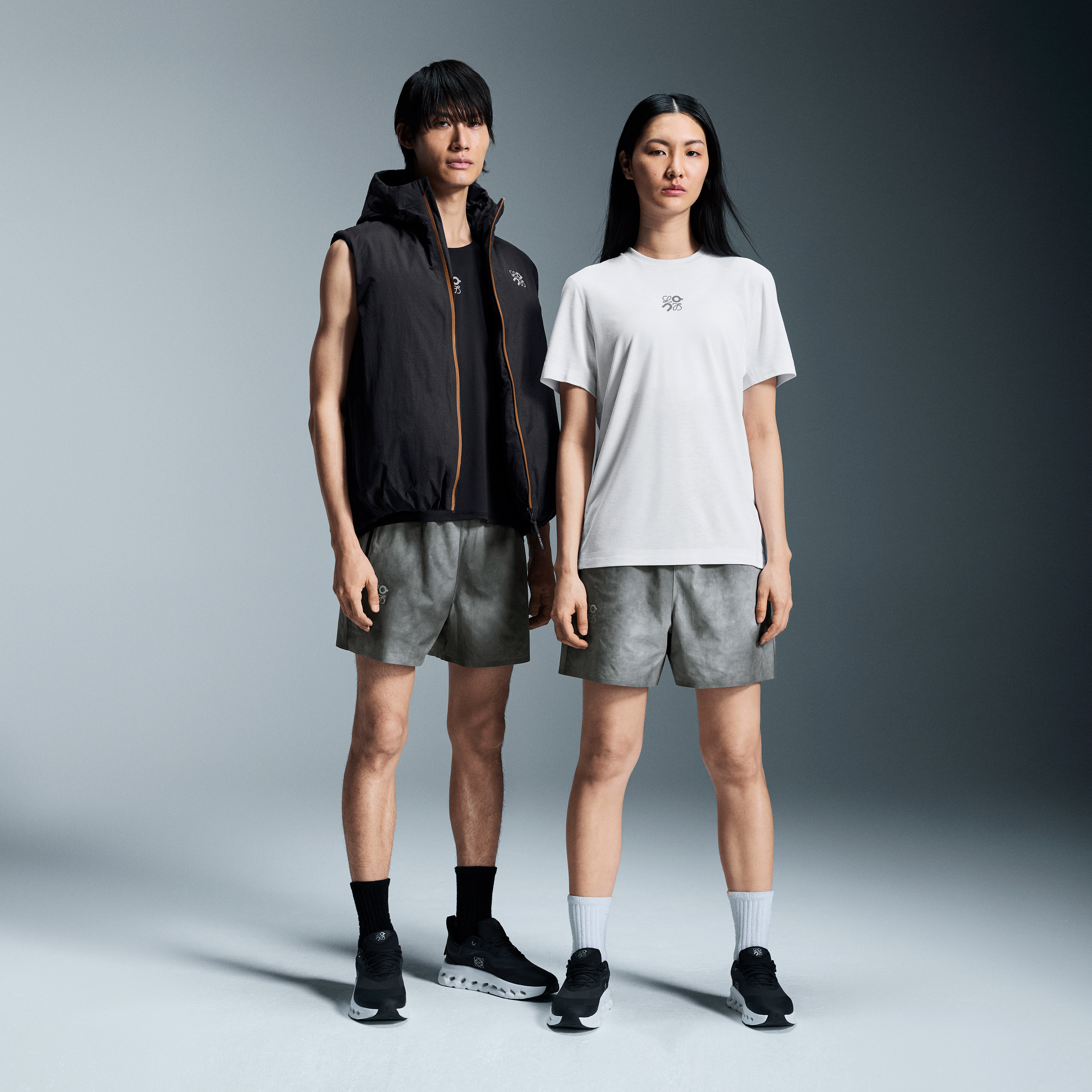On Short Length Shorts LOEWE Grey & Multicolor Unisex – Special edition, daily runs, LOEWE × On Shorts