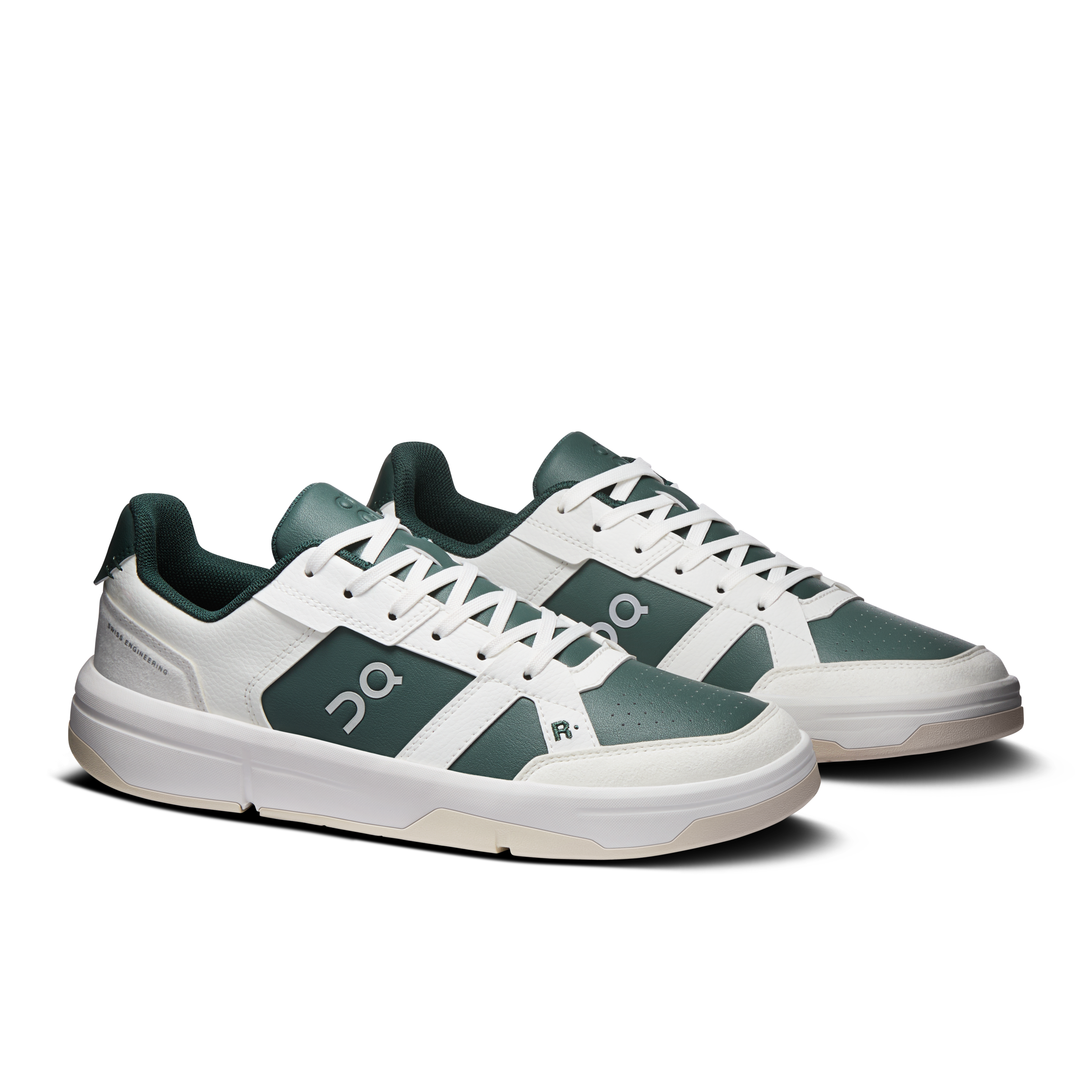 On THE ROGER Clubhouse Ivory & Olive Women Tennis Shoes