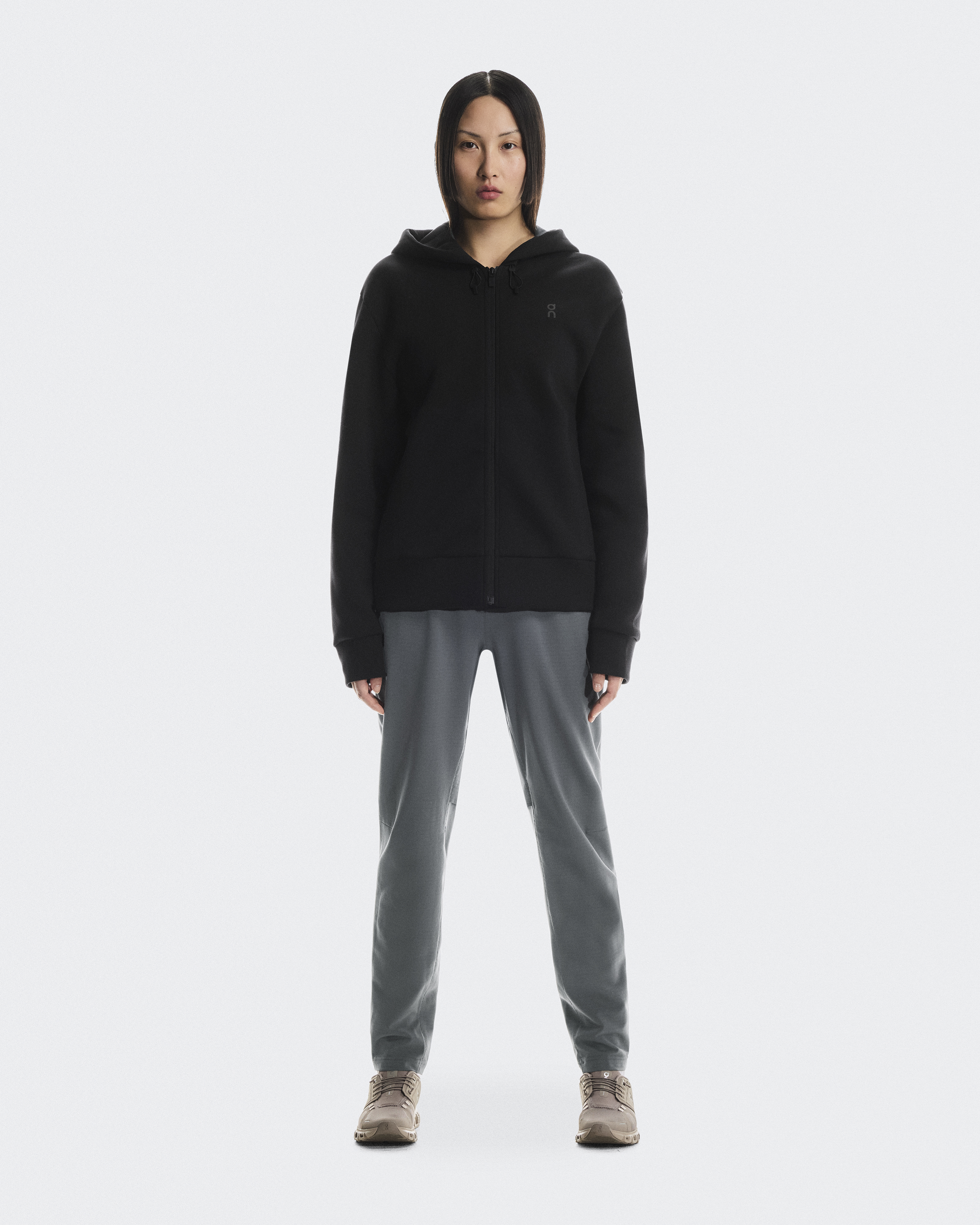 Focus Tech Zip Hoodie in Black