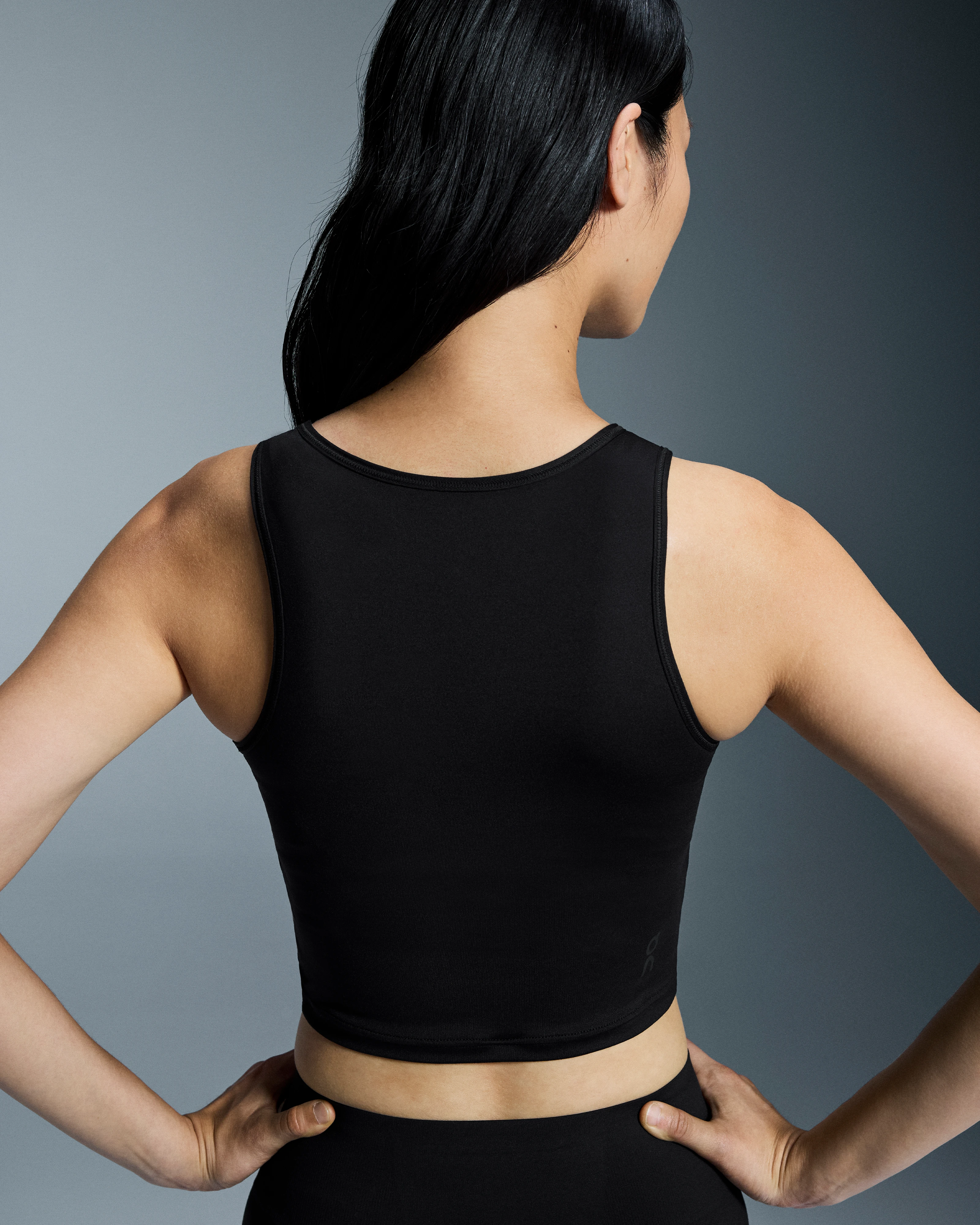 On Studio Cut-Out Crop Black Women Tops and t-shirts