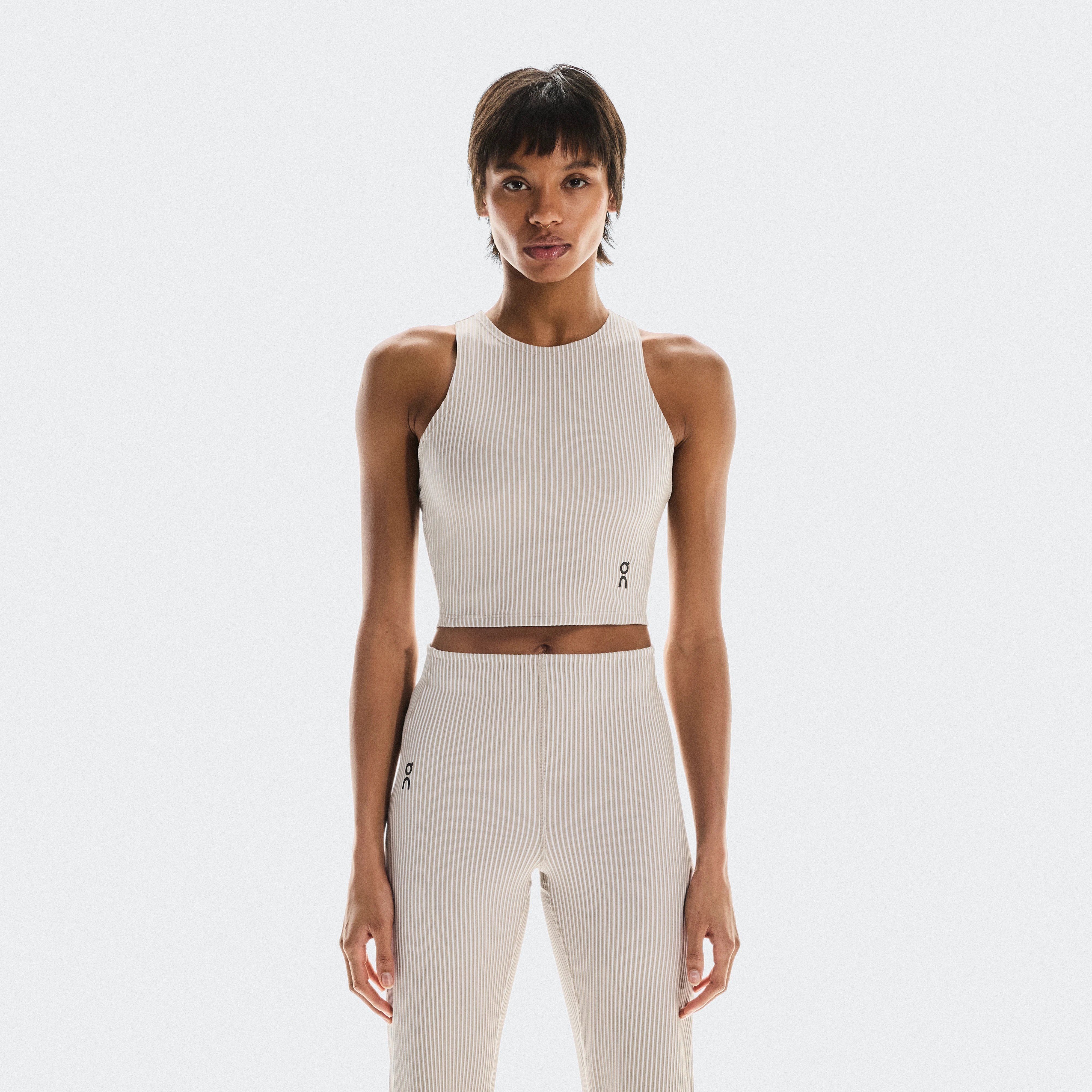 On All-Day Ribbed Crop Desert & White Women – All-day, travel, lifestyle Tops and t-shirts