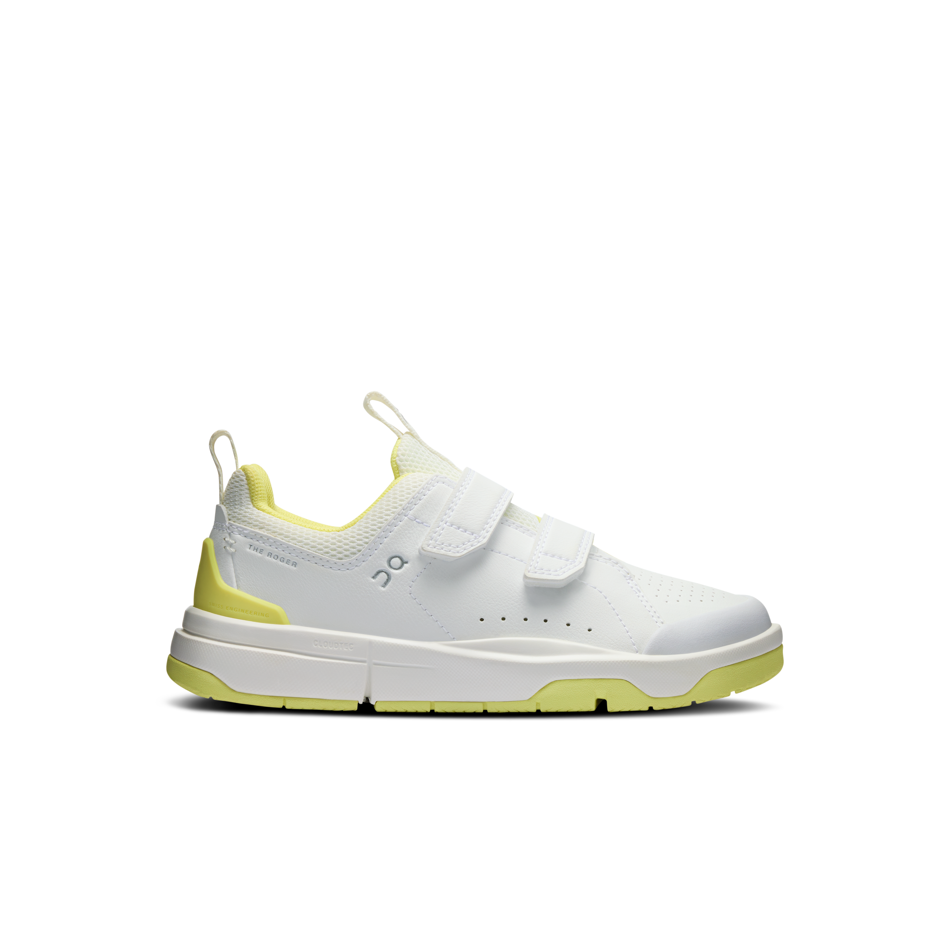 THE ROGER Kids Lifestyle Shoe in White/Limelight