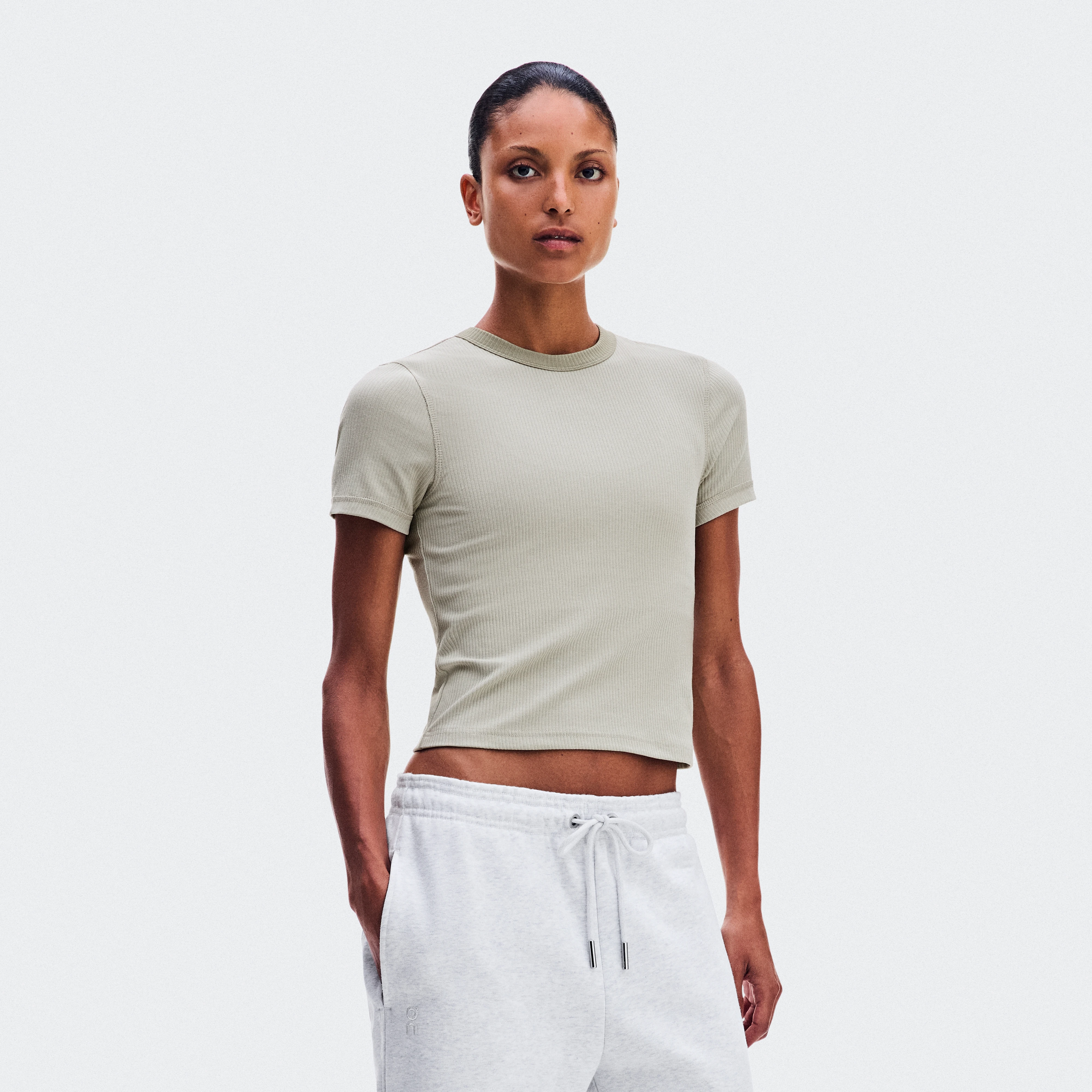 On All-Day Ribbed T-Shirt Brume Women – Elevated essential Tops and t-shirts