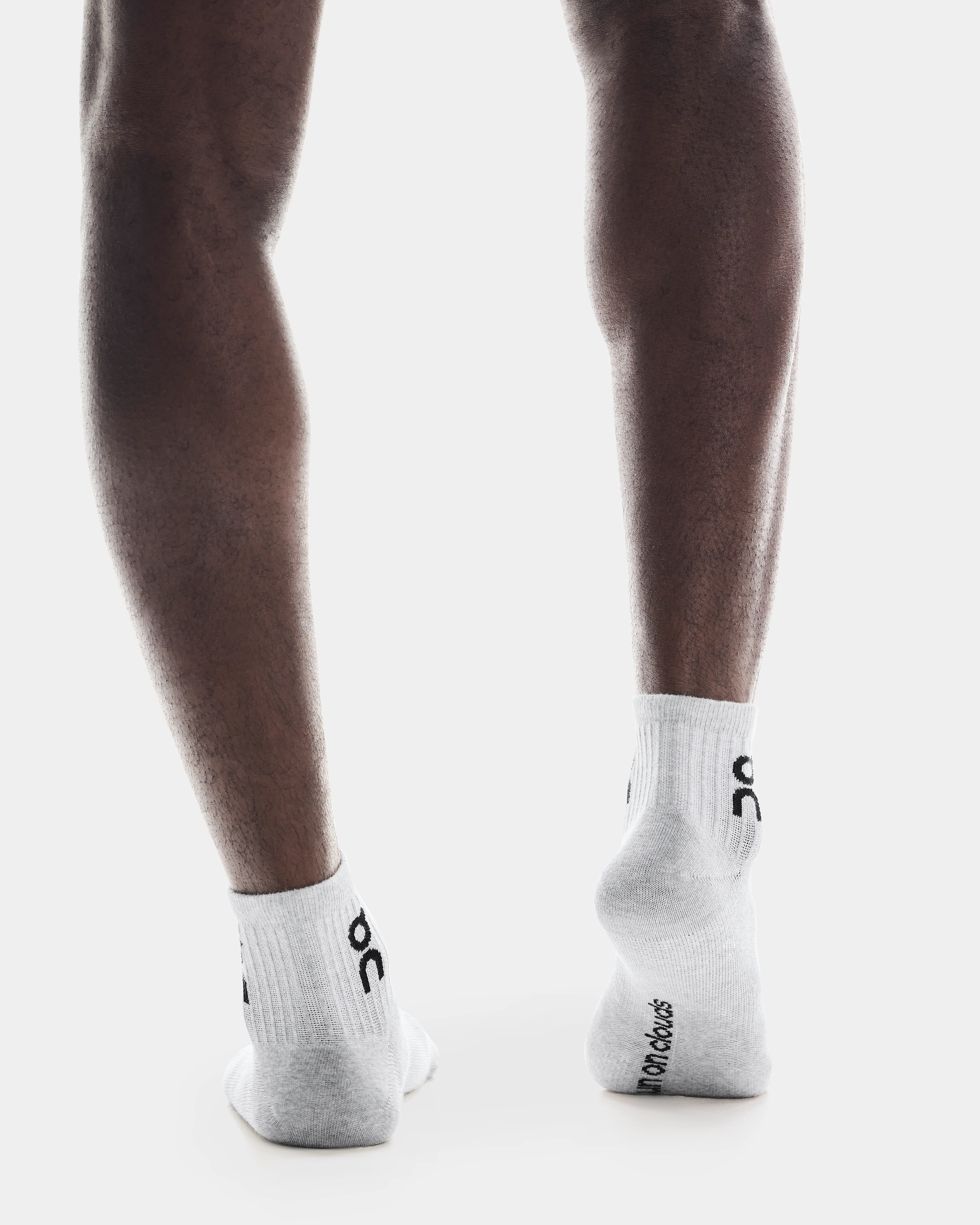 On Logo Sock Mid 3P Heather Gray Unisex Socks