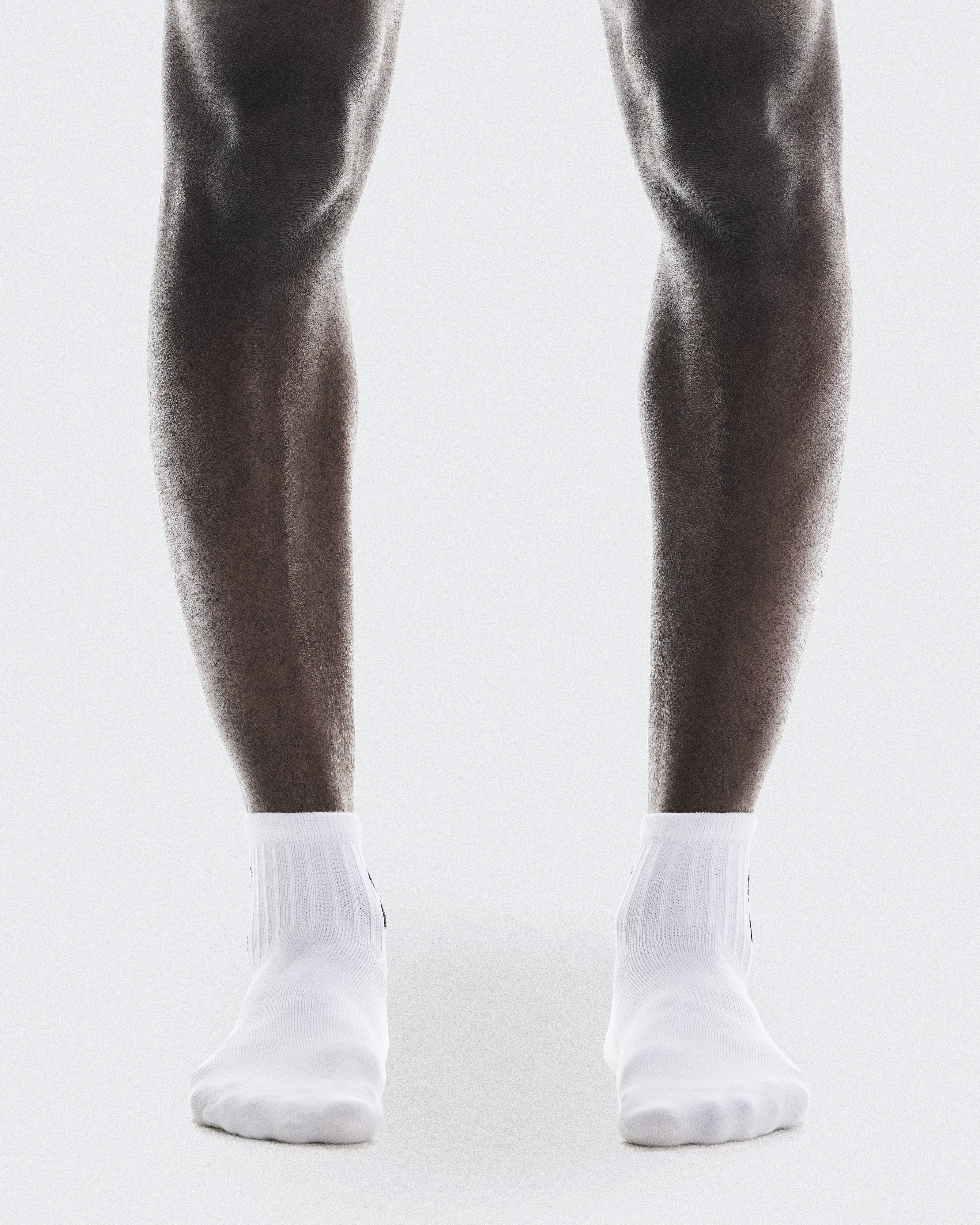 Logo Sock Mid 3P in White
