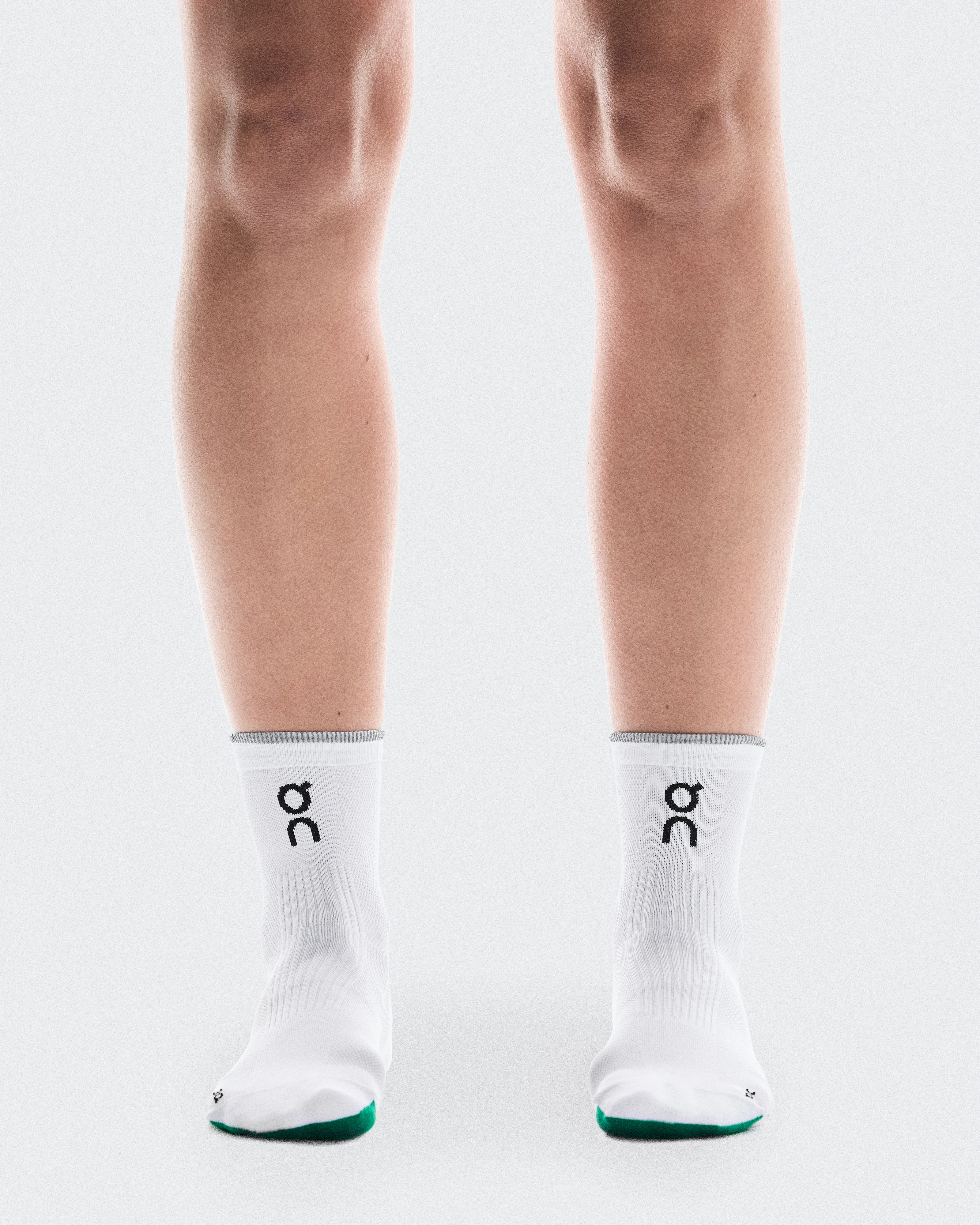 On Elite Run Sock Mid White & Ivory Unisex Socks