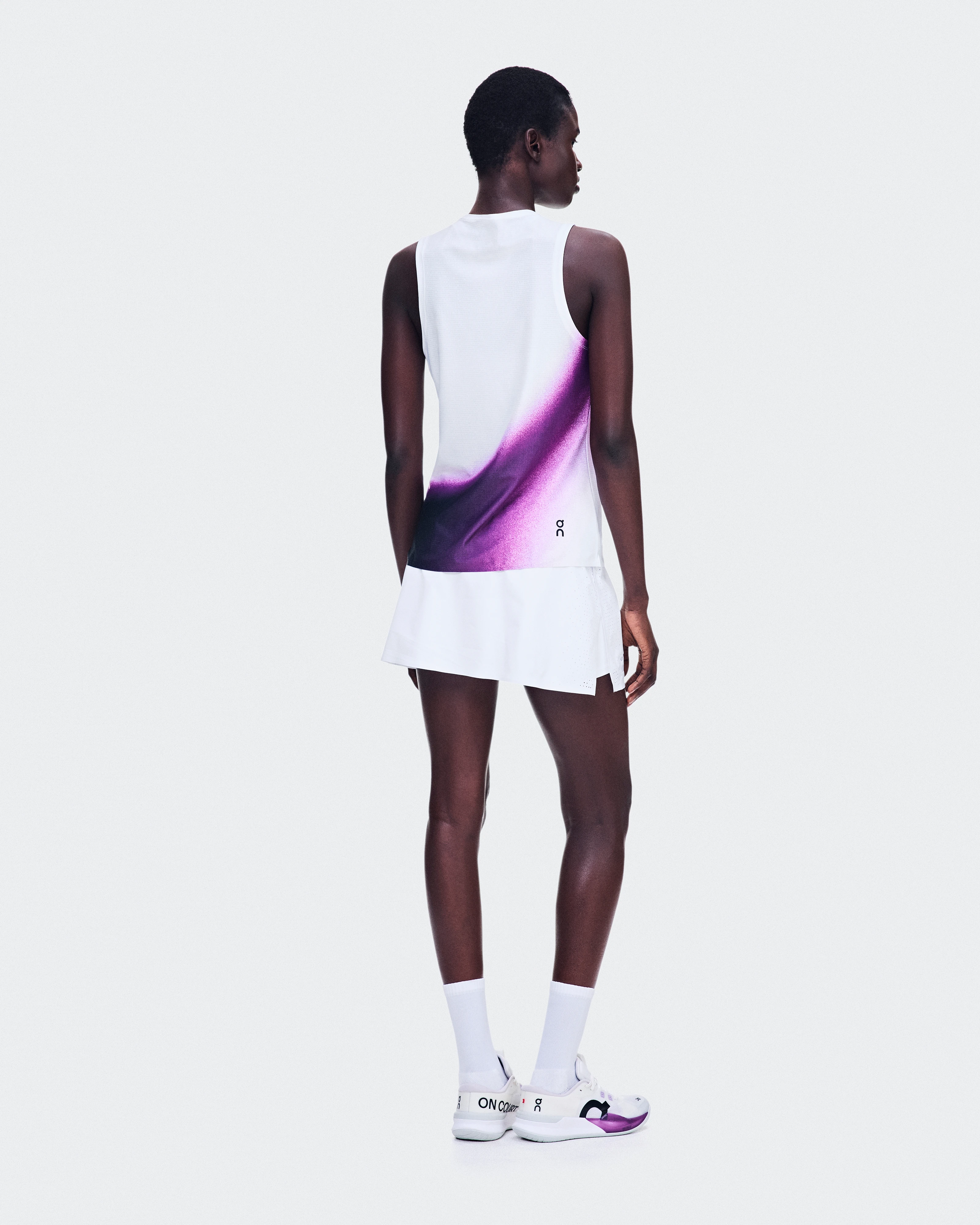 On Court Tank Swing White & Cassis Women Tops and t-shirts