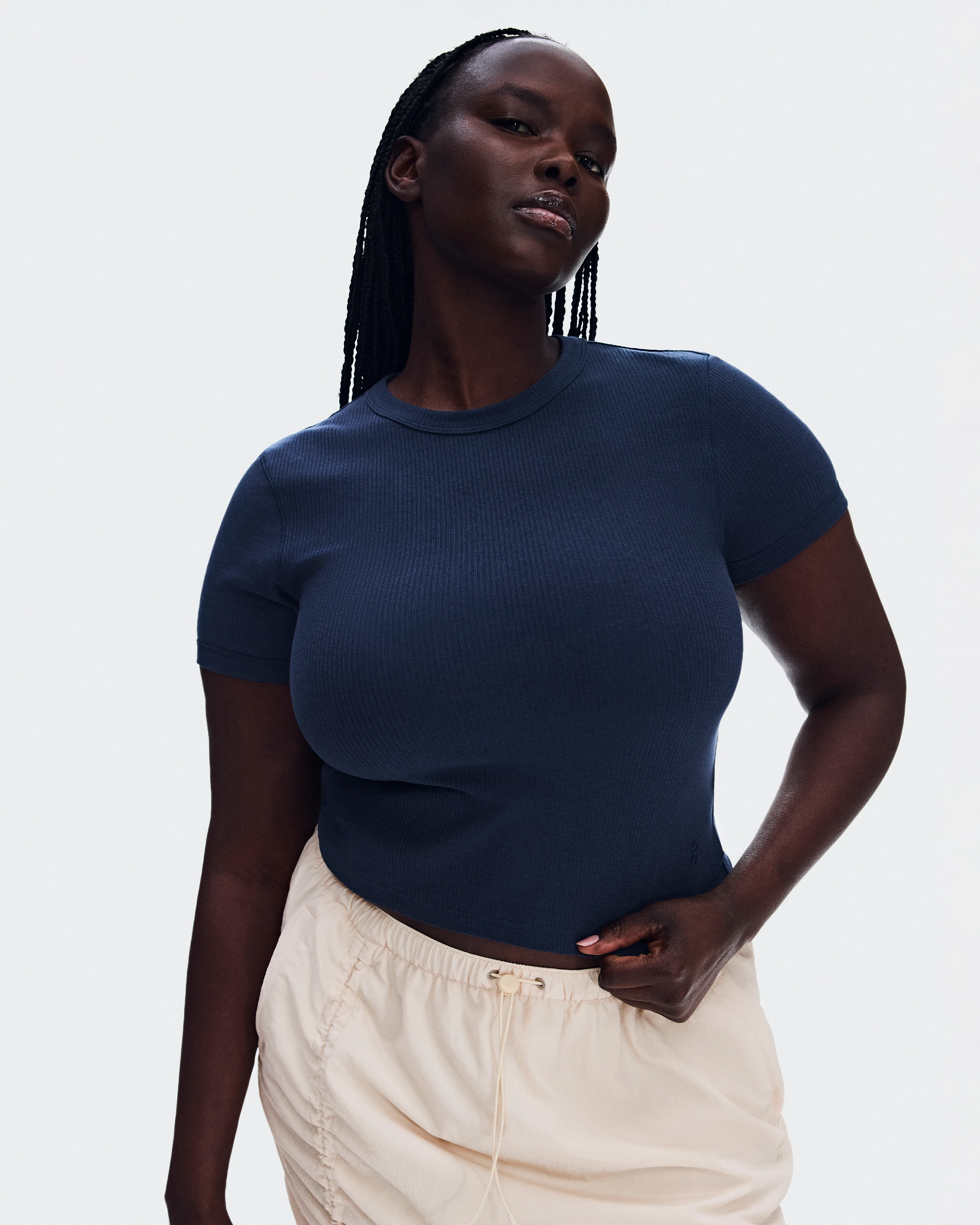 On All-Day Ribbed T-Shirt Midnight Women Tops and t-shirts