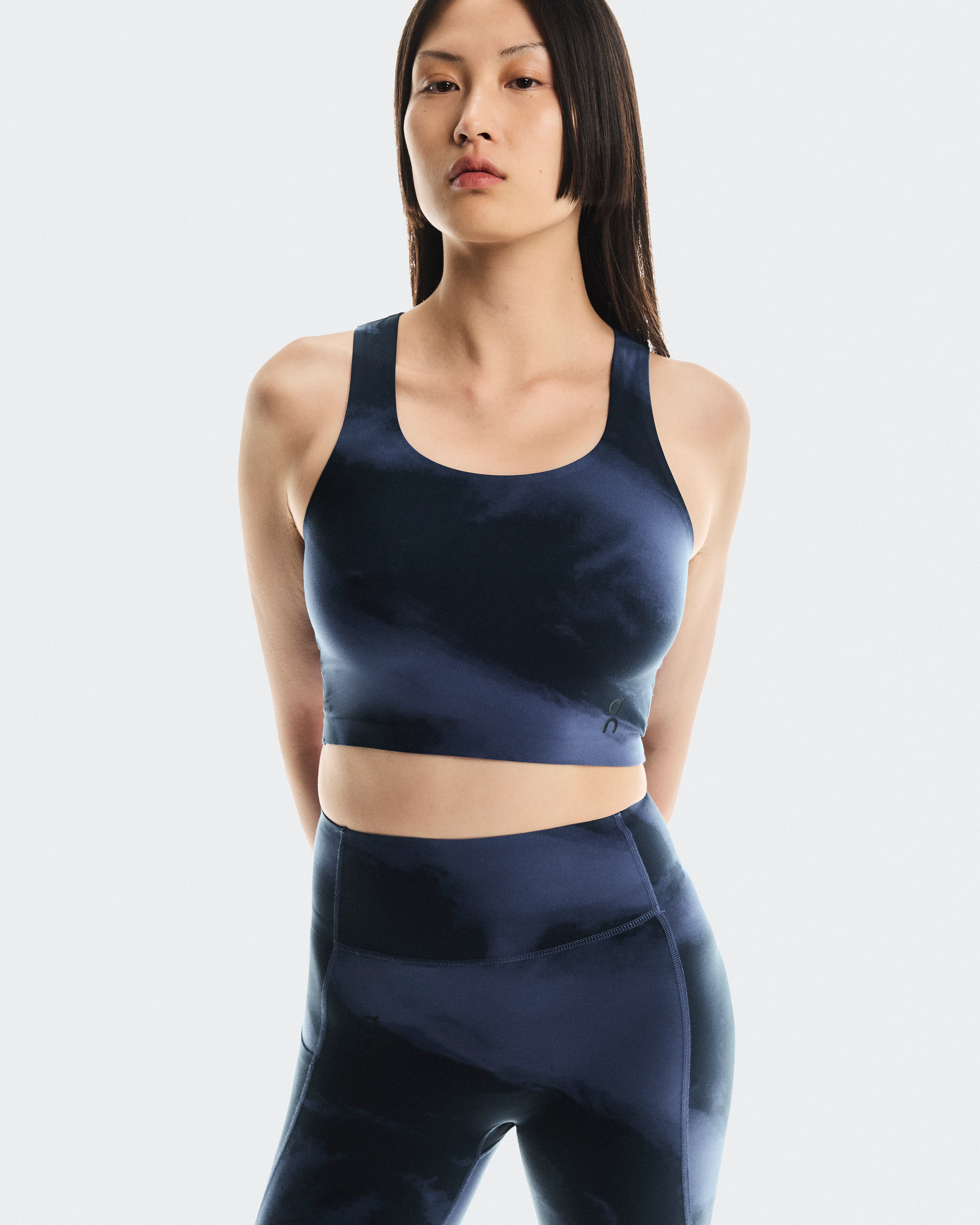 On Studio Open Back Crop Acai & Navy Women Tops and t-shirts