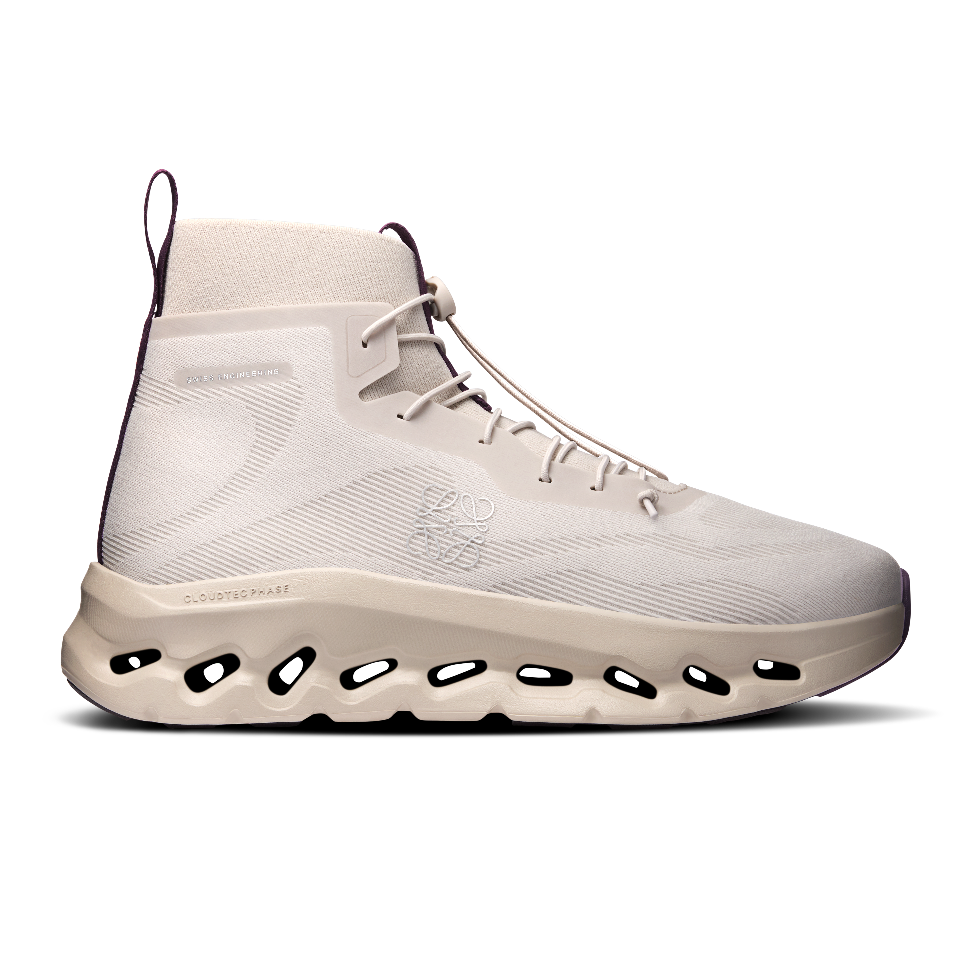 Cloudtilt Hi LOEWE Lifestyle Shoe in Sand/Oatmeal/Plum