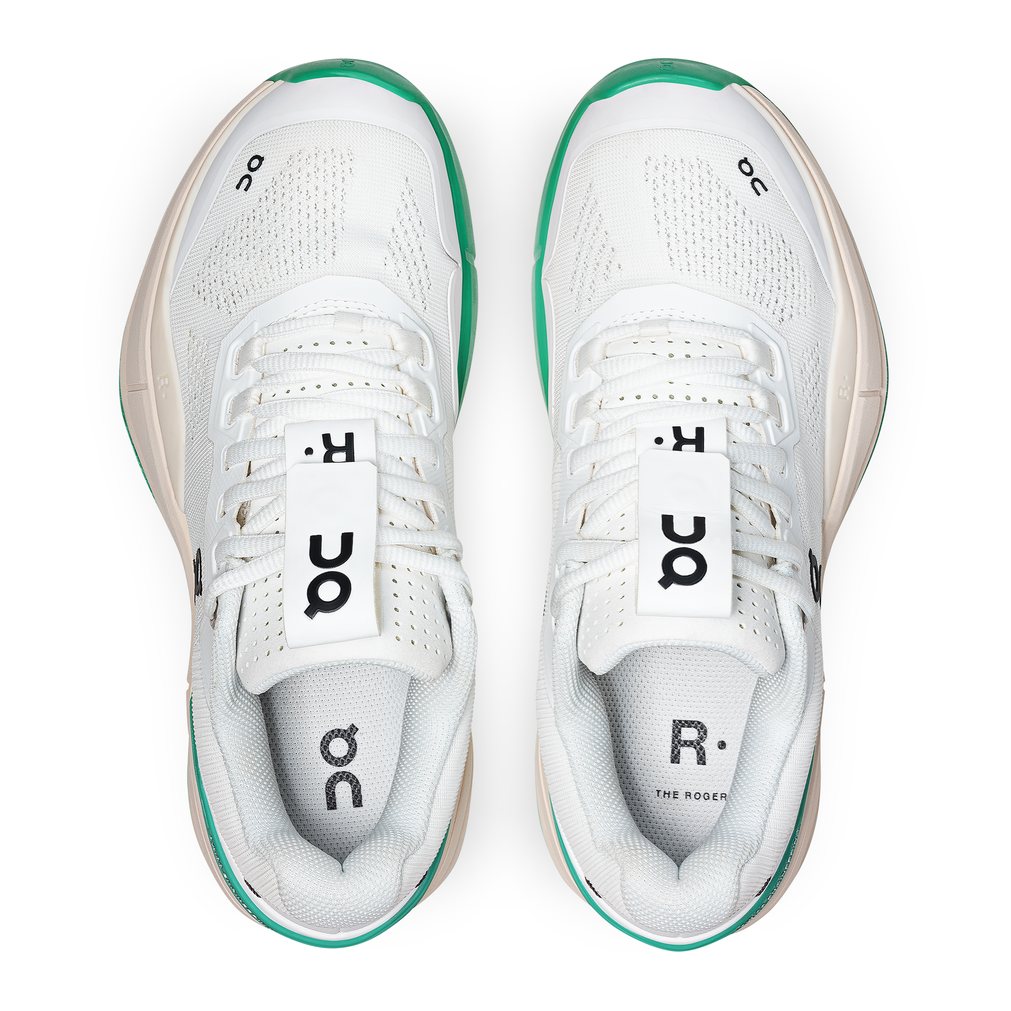 On THE ROGER Pro White & Mint Women Tennis Shoes