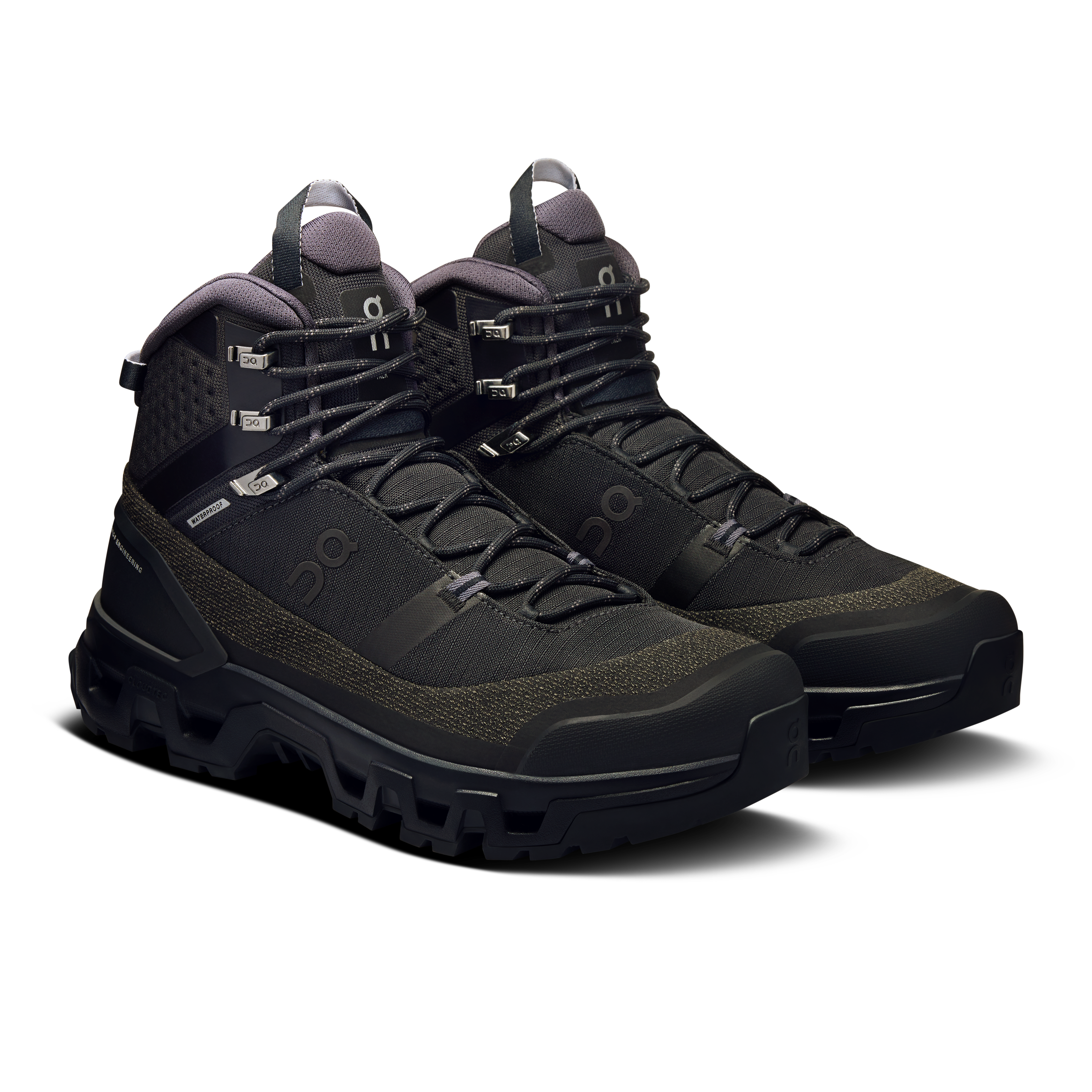 On Cloudrock Trek Waterproof Black & Black Men Hiking Shoes