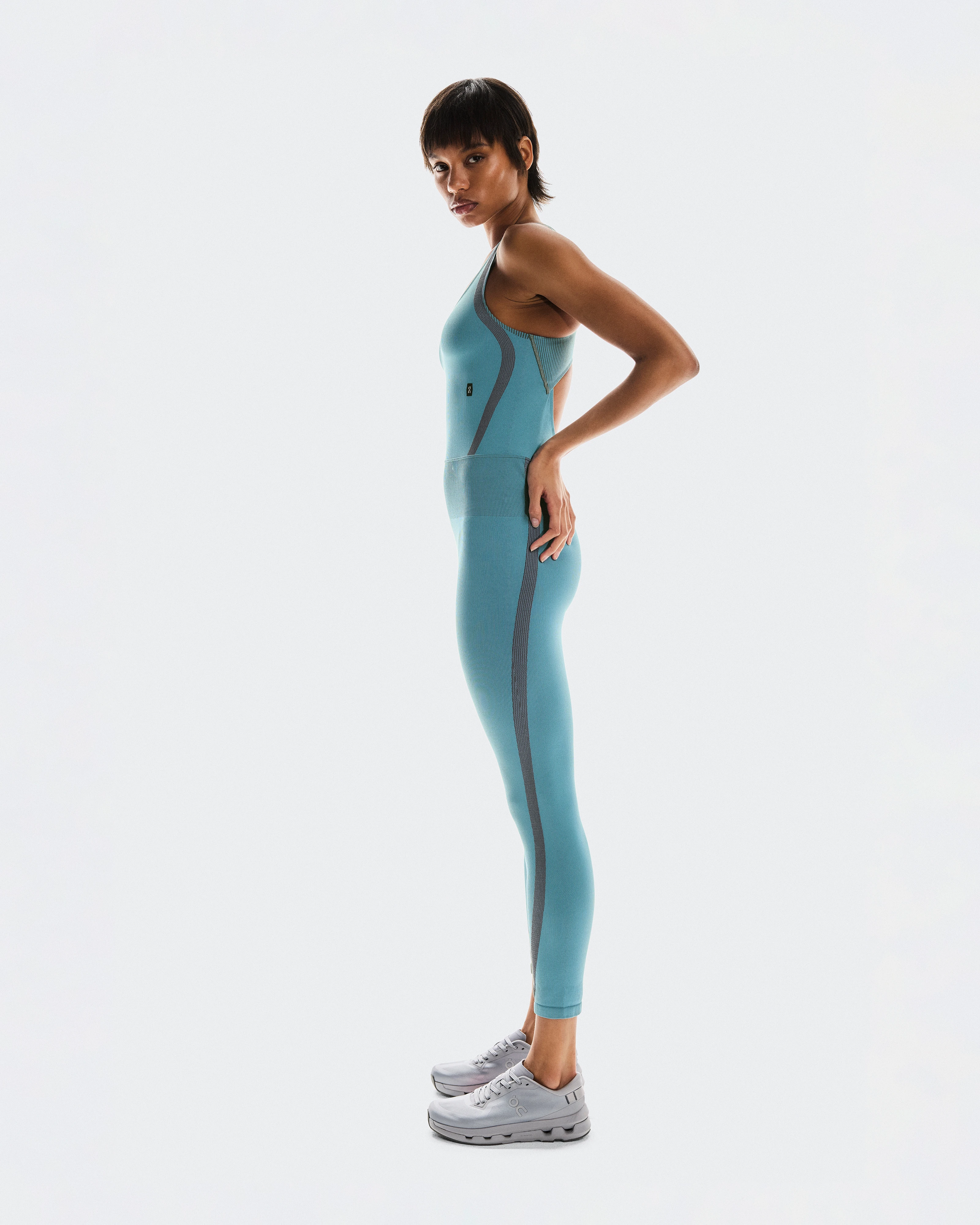 On Studio Knit Bodysuit 7/8 Niagara & Rock Women Bodysuits