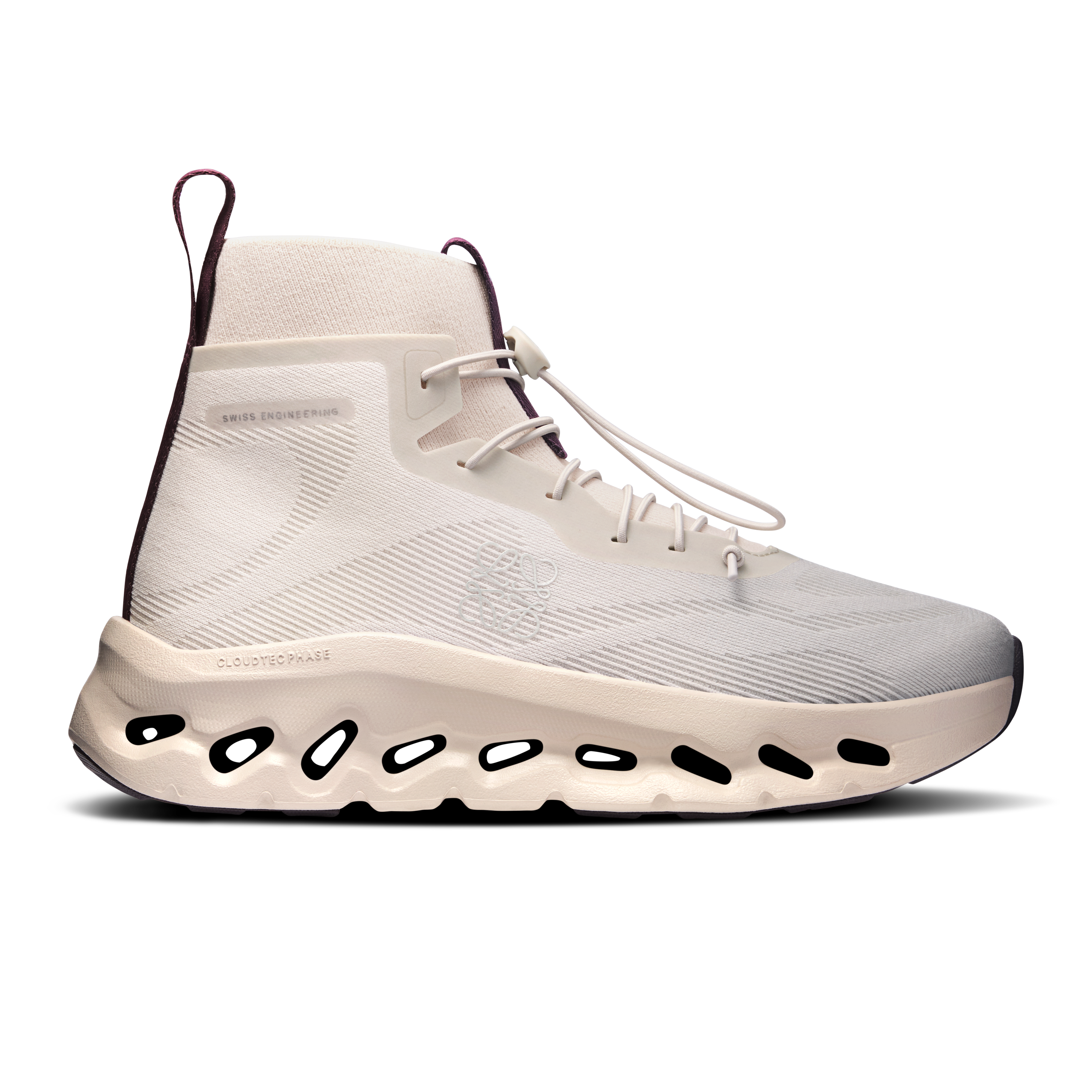 Cloudtilt Hi LOEWE Lifestyle Shoe in Sand/Oatmeal/Plum