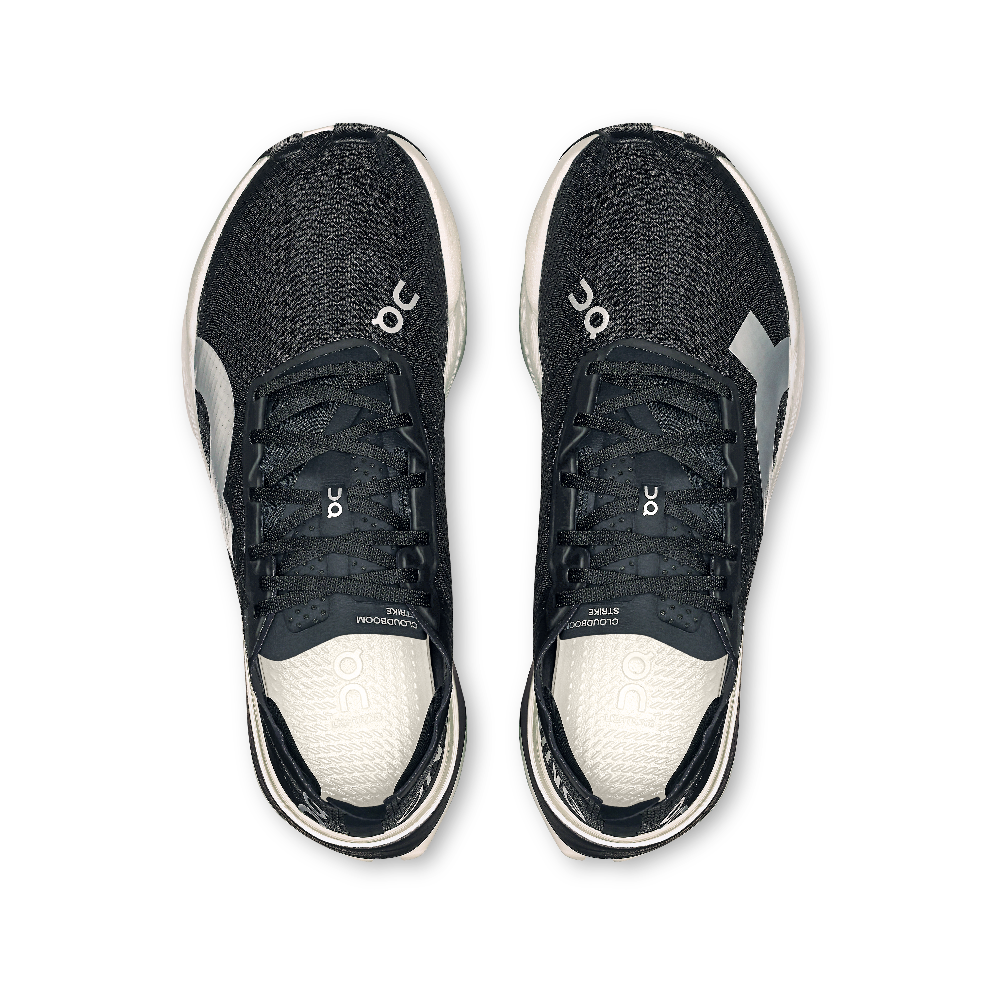 On Cloudboom Strike Black & White Women Road running Shoes