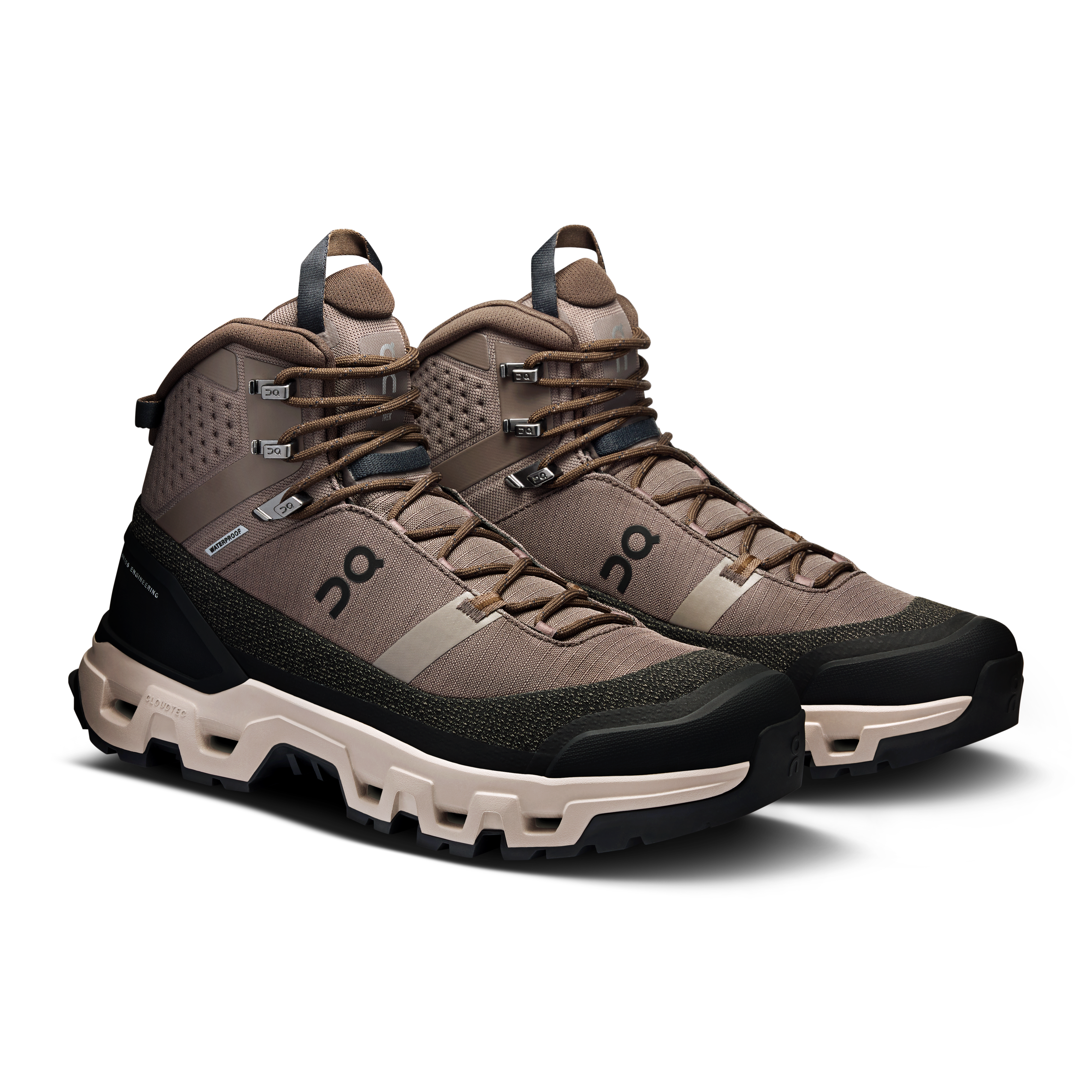 On Cloudrock Trek Waterproof Ash & Fog Men Hiking Shoes