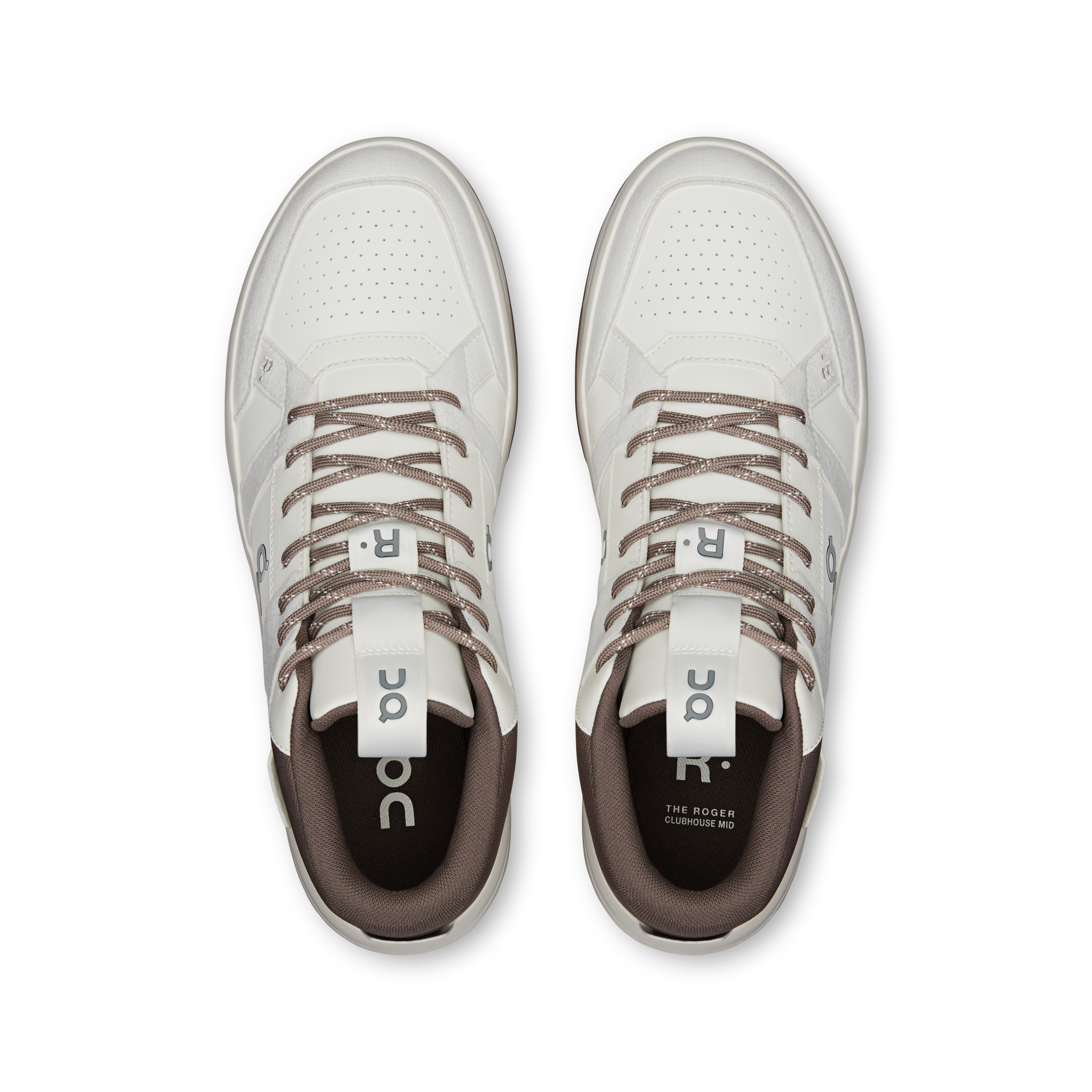 On THE ROGER Clubhouse Mid Ivory & Ash Men Active life Shoes