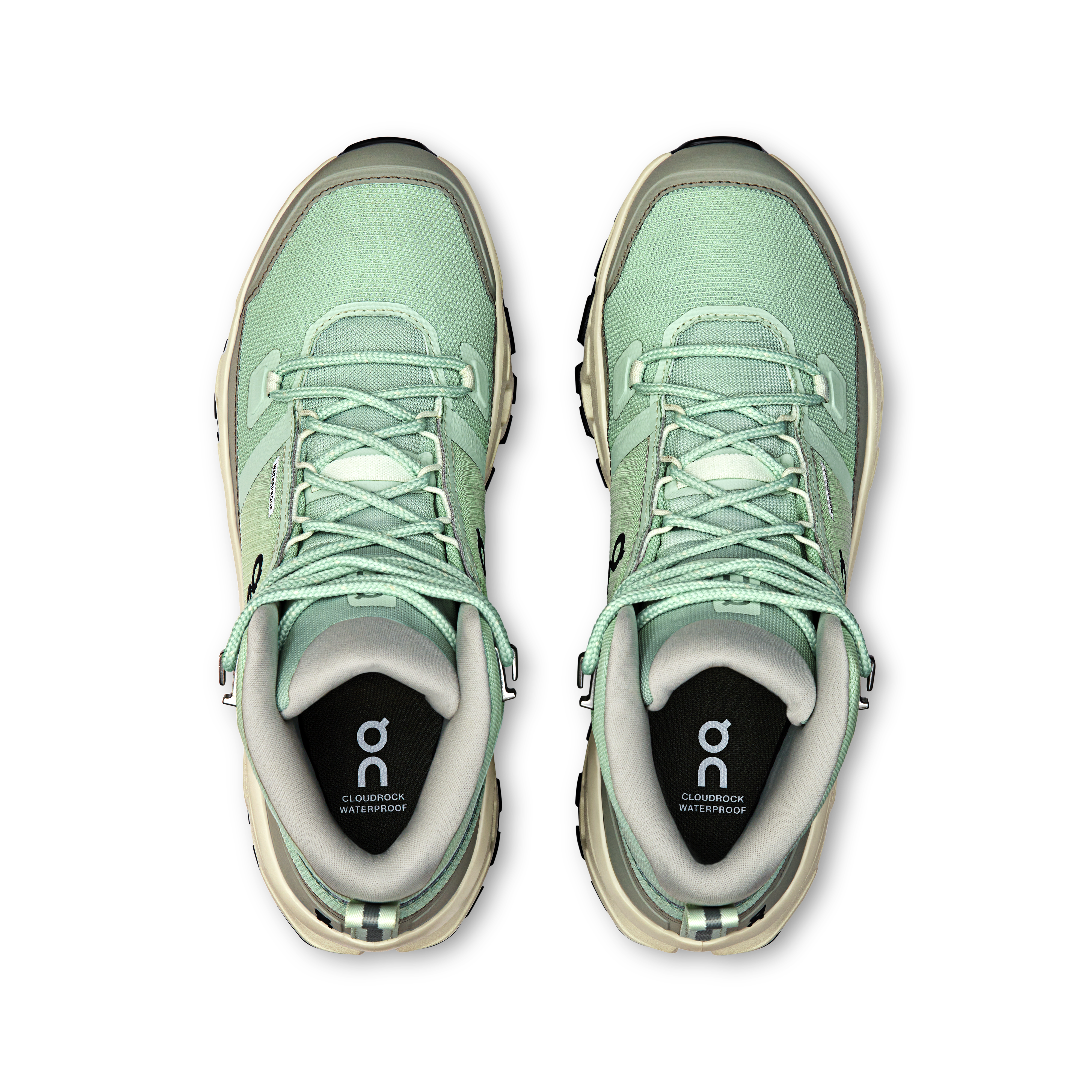 On Cloudrock Mid Waterproof Mineral & Aloe Women Hiking Shoes